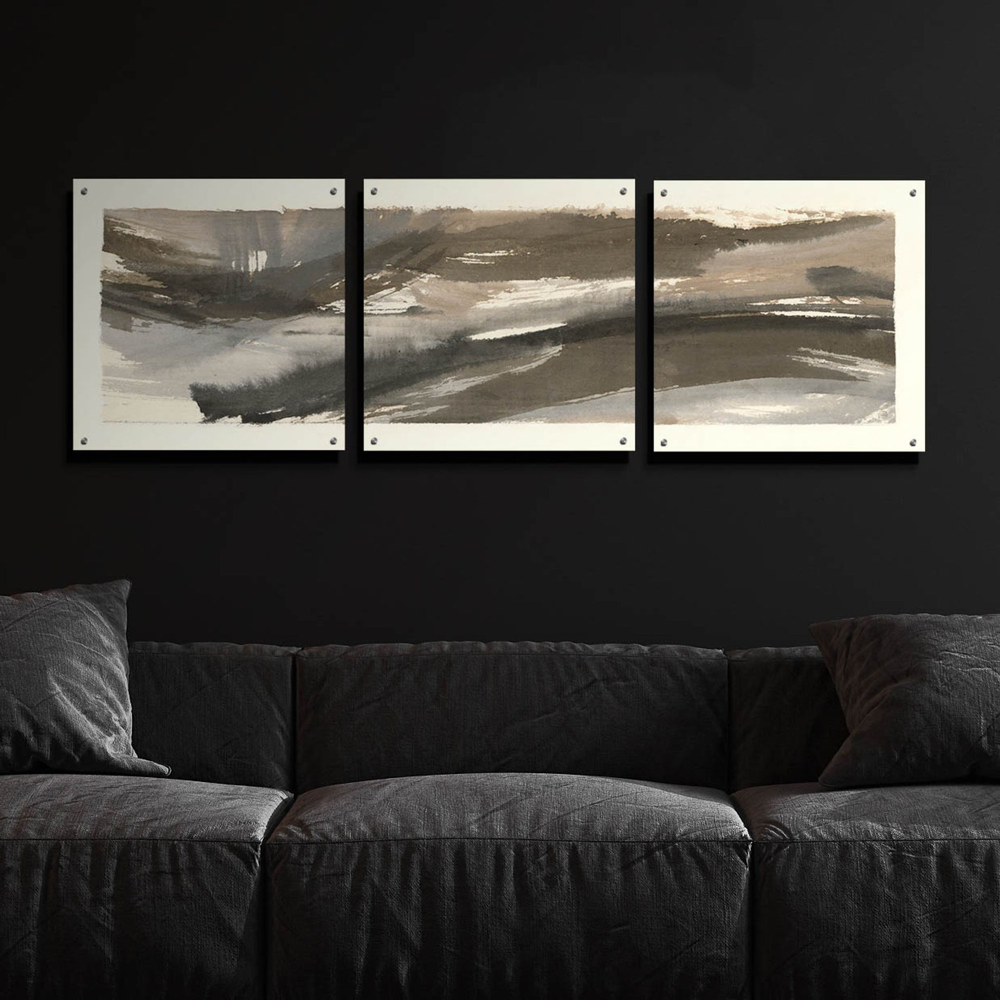 Epic Art 'Brushscape IV' by Chris Paschke, Acrylic Glass Wall Art, 3 Piece Set,72x24