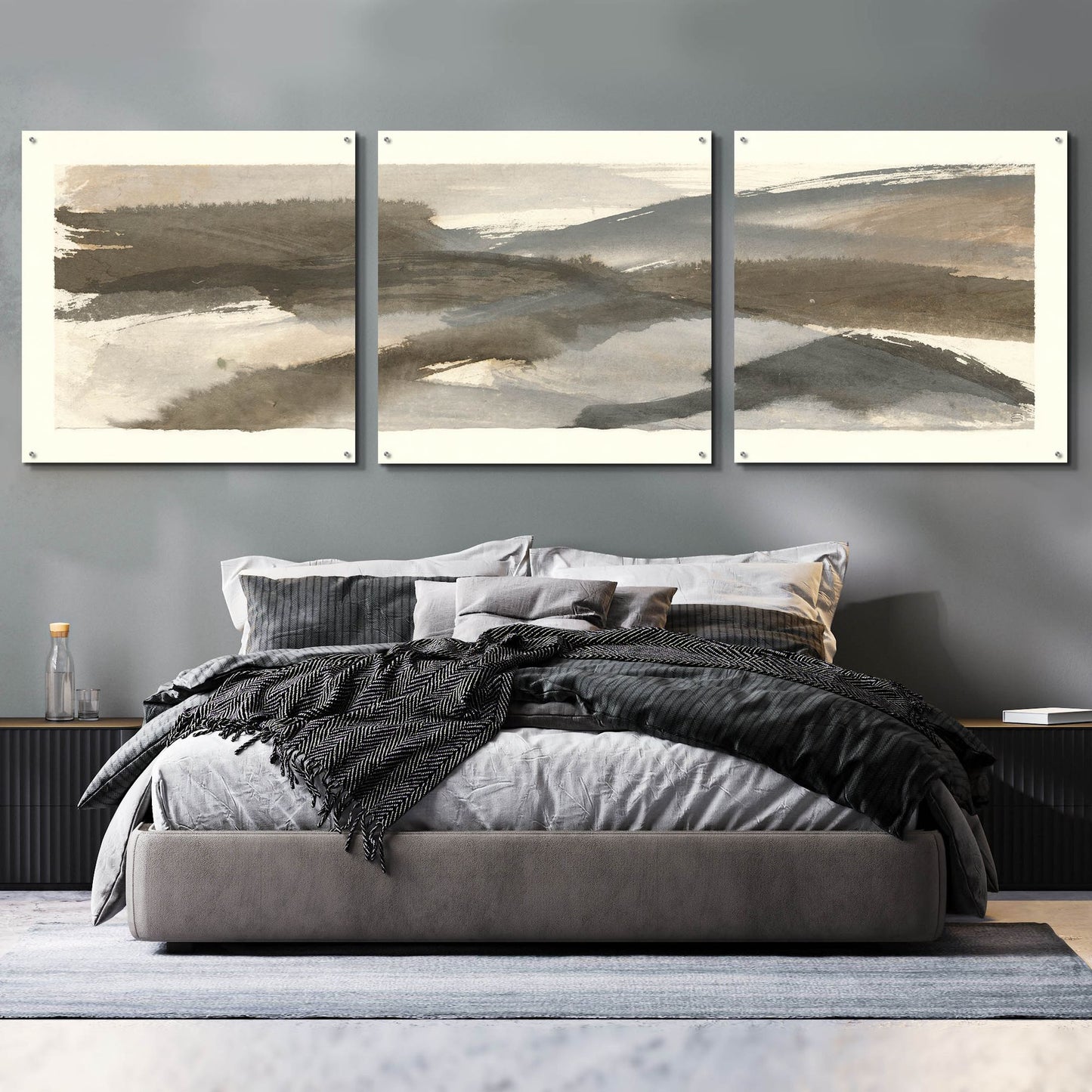 Epic Art 'Brushscape V' by Chris Paschke, Acrylic Glass Wall Art, 3 Piece Set,108x36