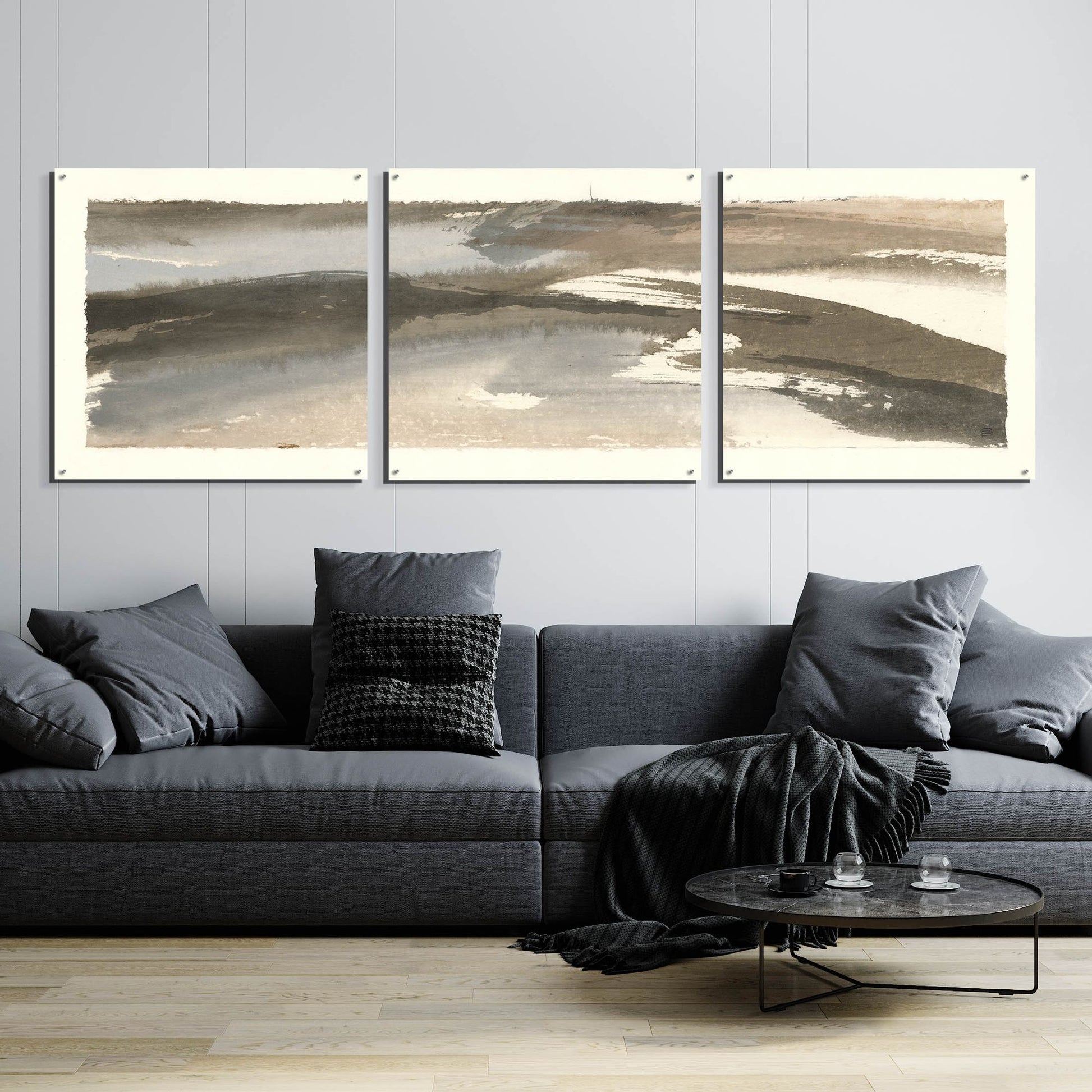 Epic Art 'Brushscape VI' by Chris Paschke, Acrylic Glass Wall Art, 3 Piece Set,108x36