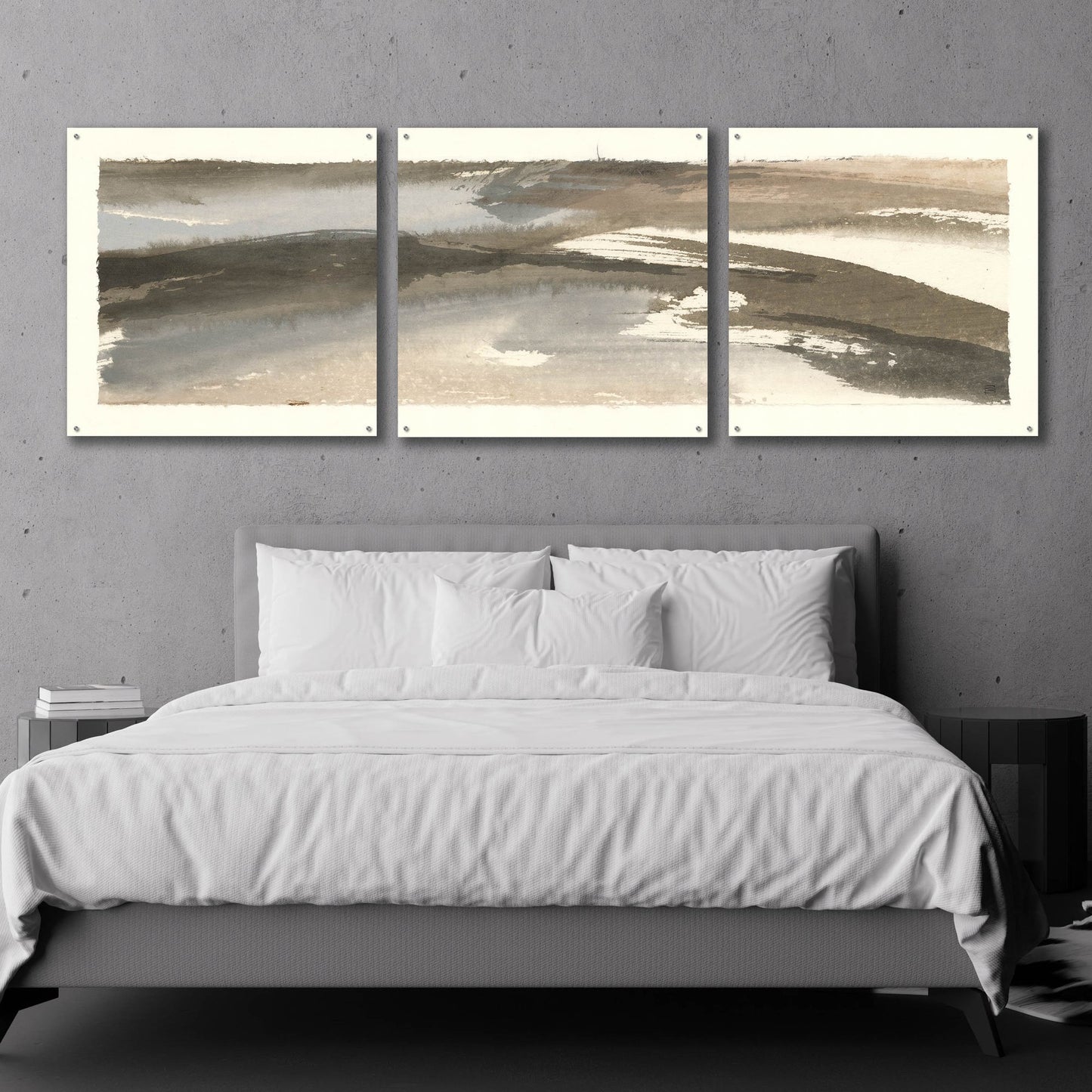 Epic Art 'Brushscape VI' by Chris Paschke, Acrylic Glass Wall Art, 3 Piece Set,108x36