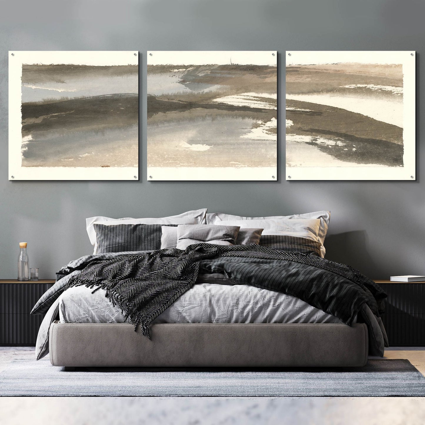 Epic Art 'Brushscape VI' by Chris Paschke, Acrylic Glass Wall Art, 3 Piece Set,108x36