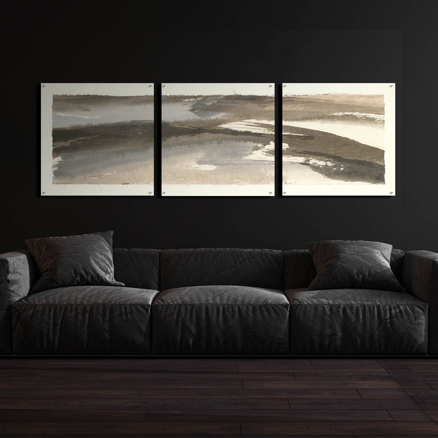 Epic Art 'Brushscape VI' by Chris Paschke, Acrylic Glass Wall Art, 3 Piece Set,108x36