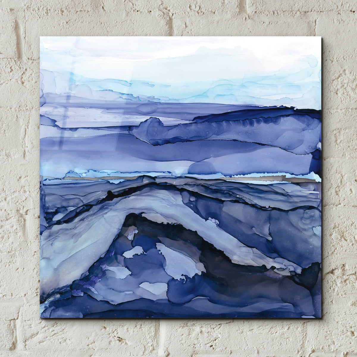 Bluescape V by Chris Paschke - 12x12 acrylic wall art in a room