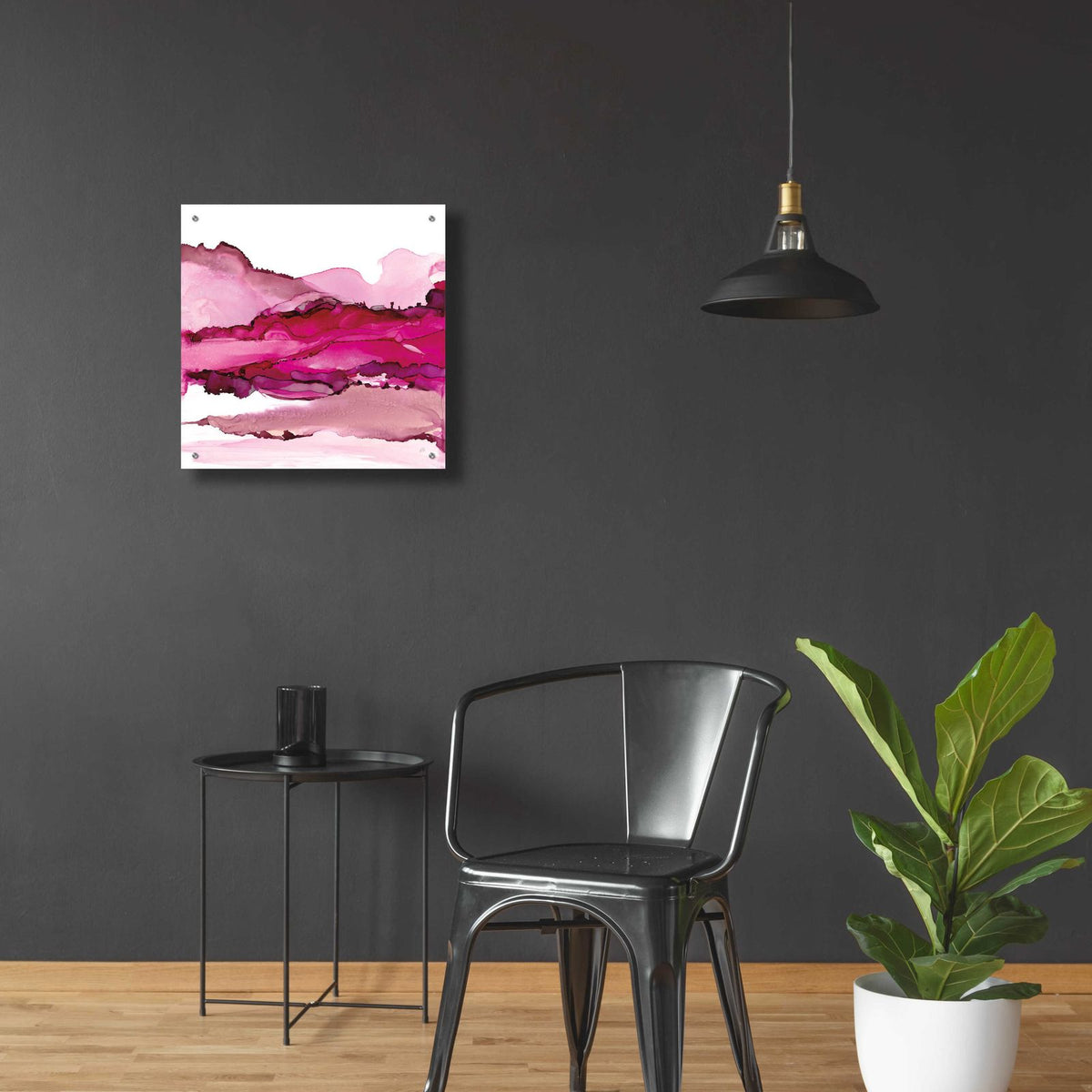 Pinkscape I by Chris Paschke - 24x24 acrylic wall art in a room
