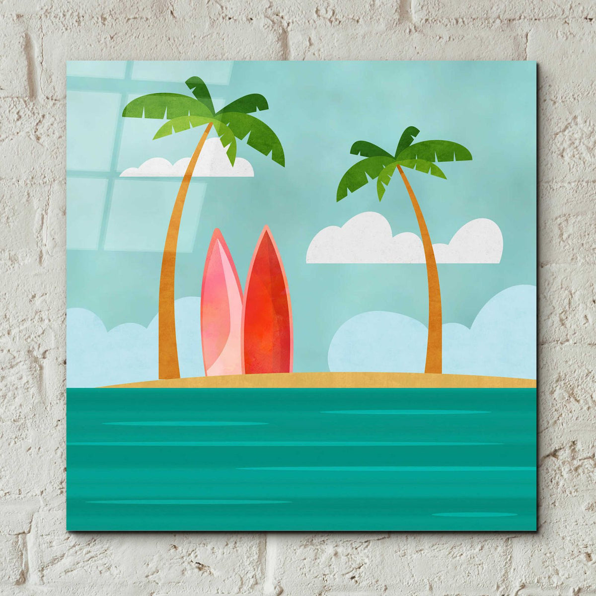 Caribbean Surf Spot by Andrea Haase - 12x12 acrylic wall art in a room