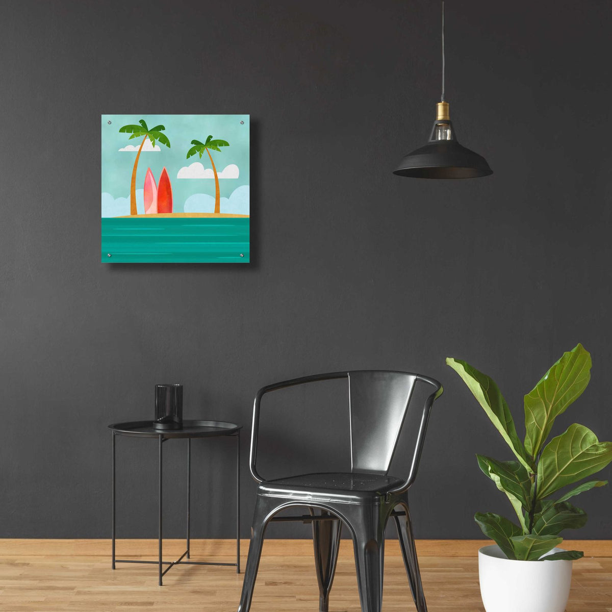 Caribbean Surf Spot by Andrea Haase - 24x24 acrylic wall art in a room