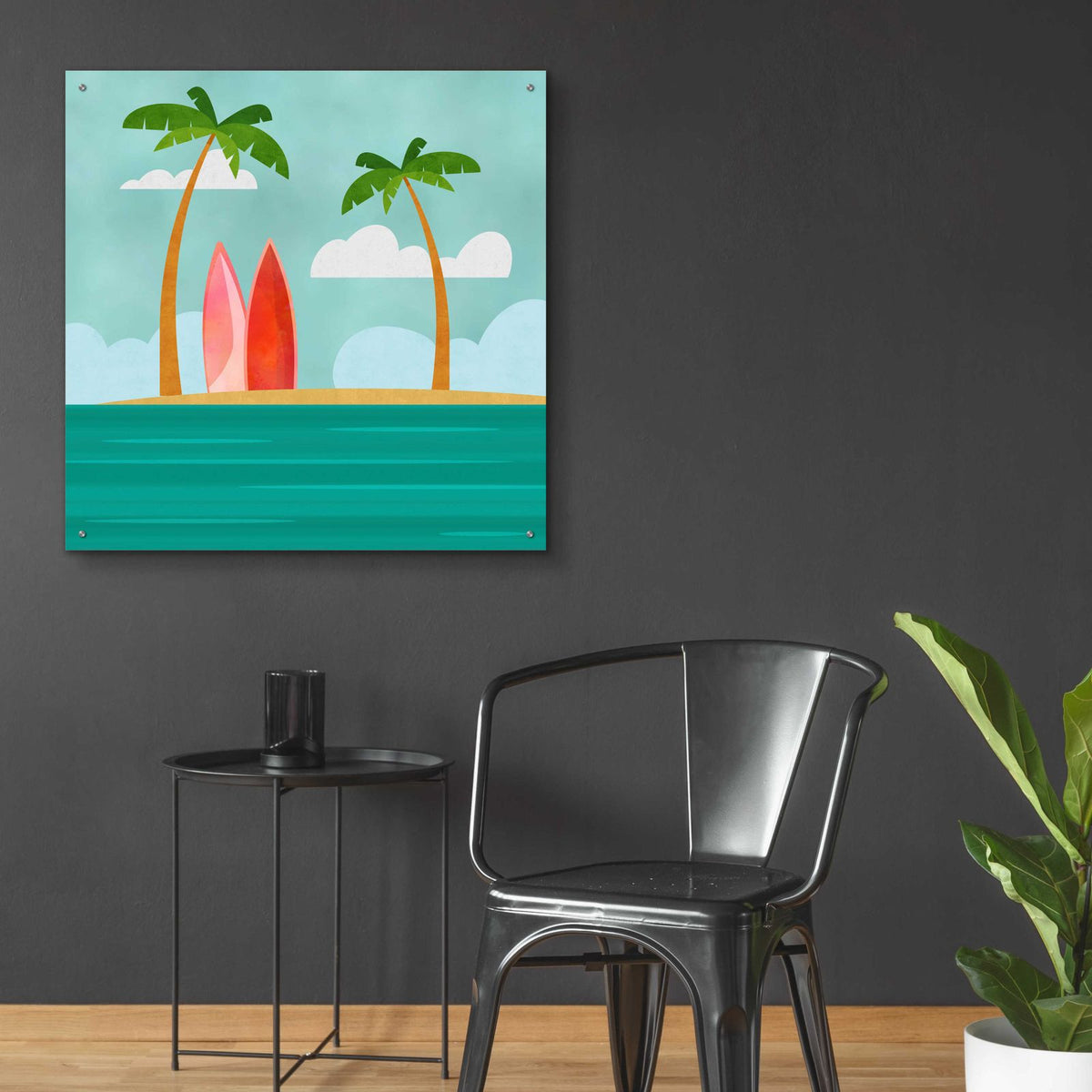 Caribbean Surf Spot by Andrea Haase - 36x36 acrylic wall art in a room