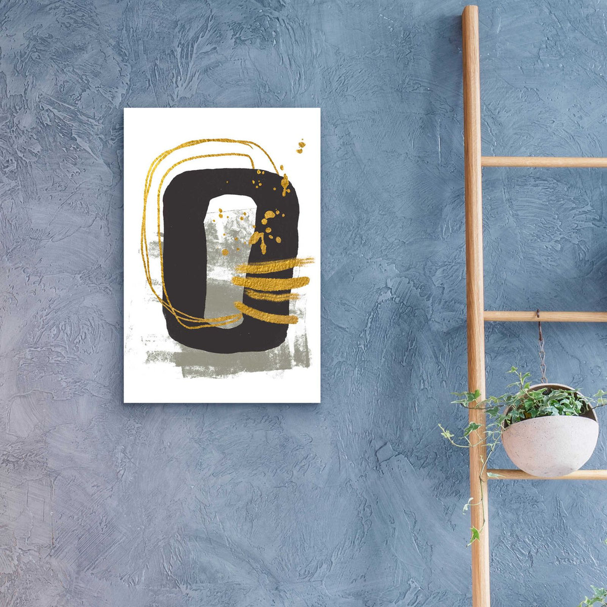 Gold Meets Neutrals V by Andrea Haase - 16x24 acrylic wall art in a room
