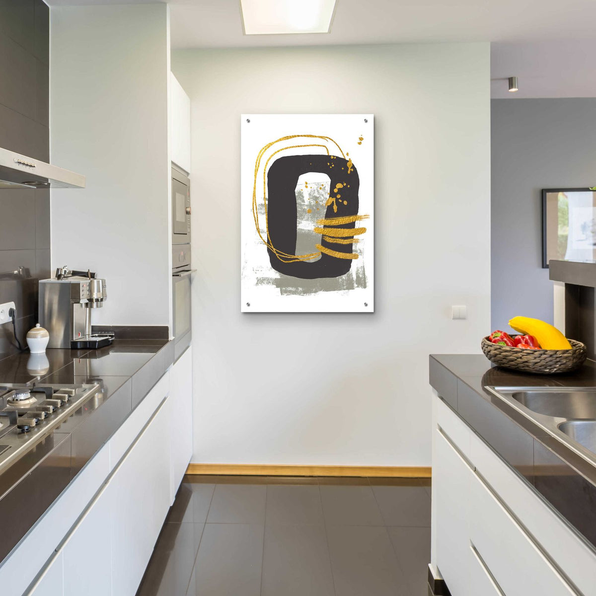 Gold Meets Neutrals V by Andrea Haase - 24x36 acrylic wall art in a room
