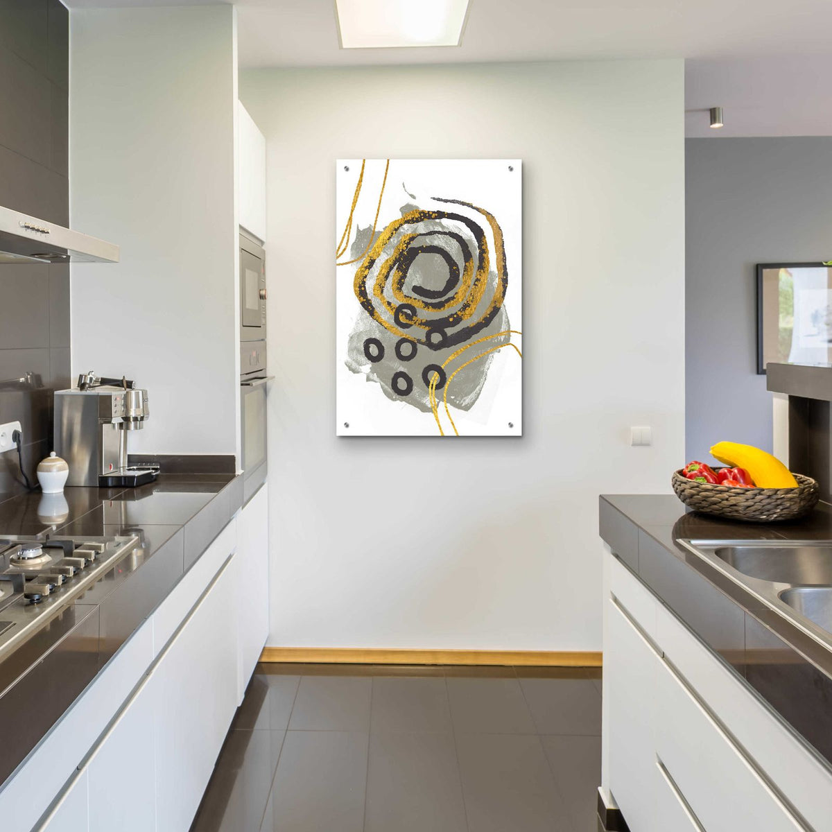 Gold Meets Neutrals Vi by Andrea Haase - 24x36 acrylic wall art in a room