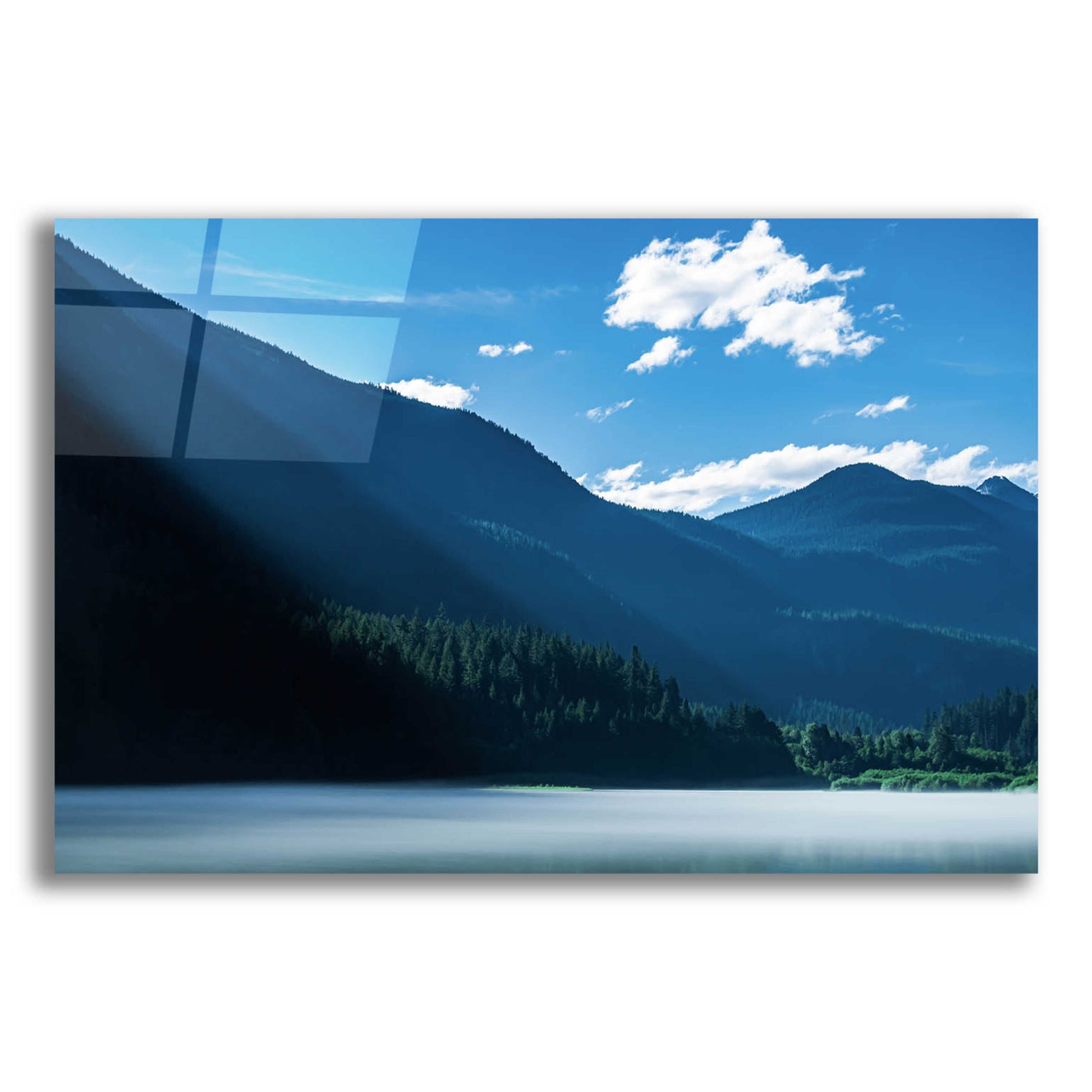 Epic Art 'Morning Rays Streak Across The Mountainside' by Don Schwartz, Acrylic Glass Wall Art,24x16