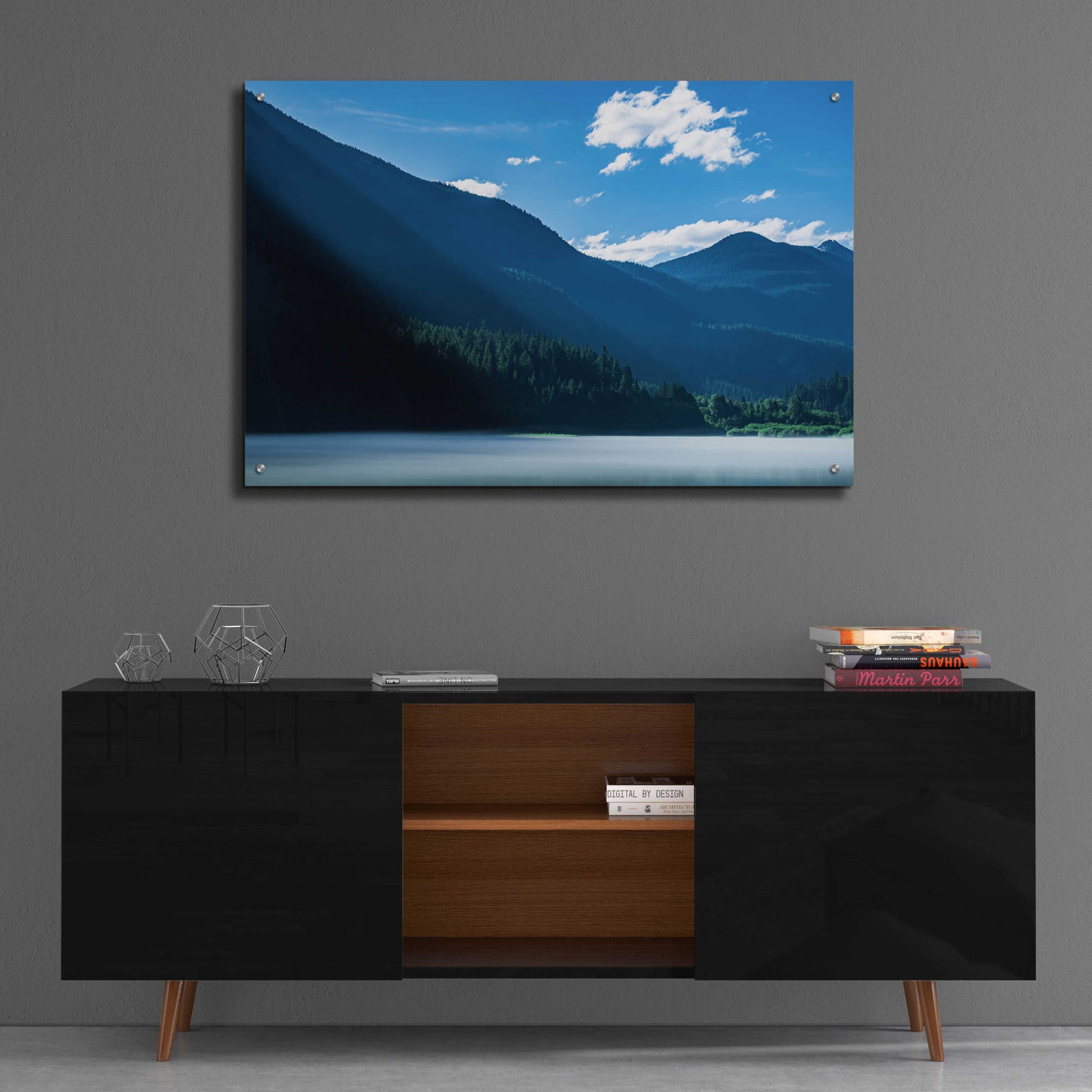 Epic Art 'Morning Rays Streak Across The Mountainside' by Don Schwartz, Acrylic Glass Wall Art,36x24