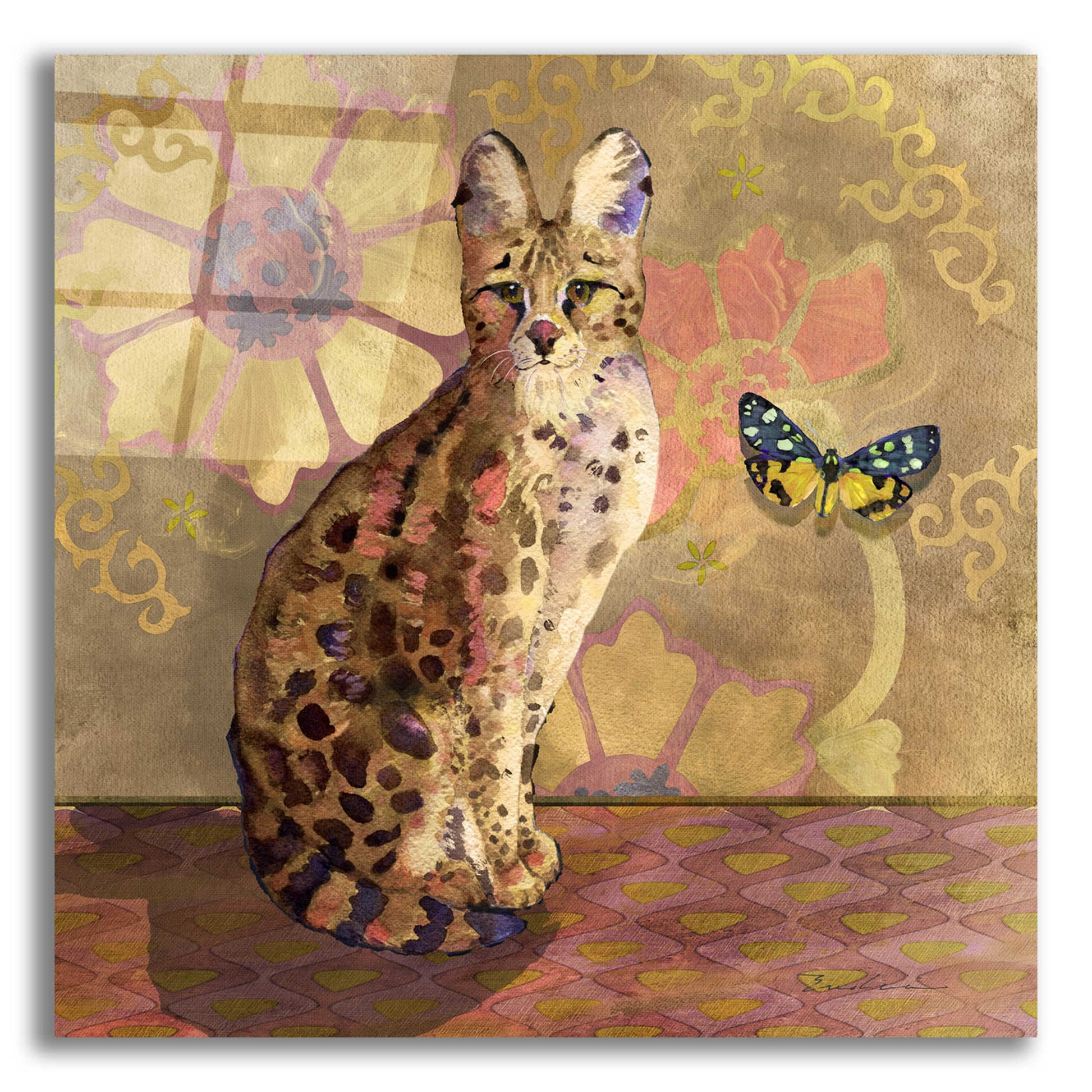 Epic Art 'Duchess Bellflower The Cat' by Evelia Designs Acrylic Glass Wall Art