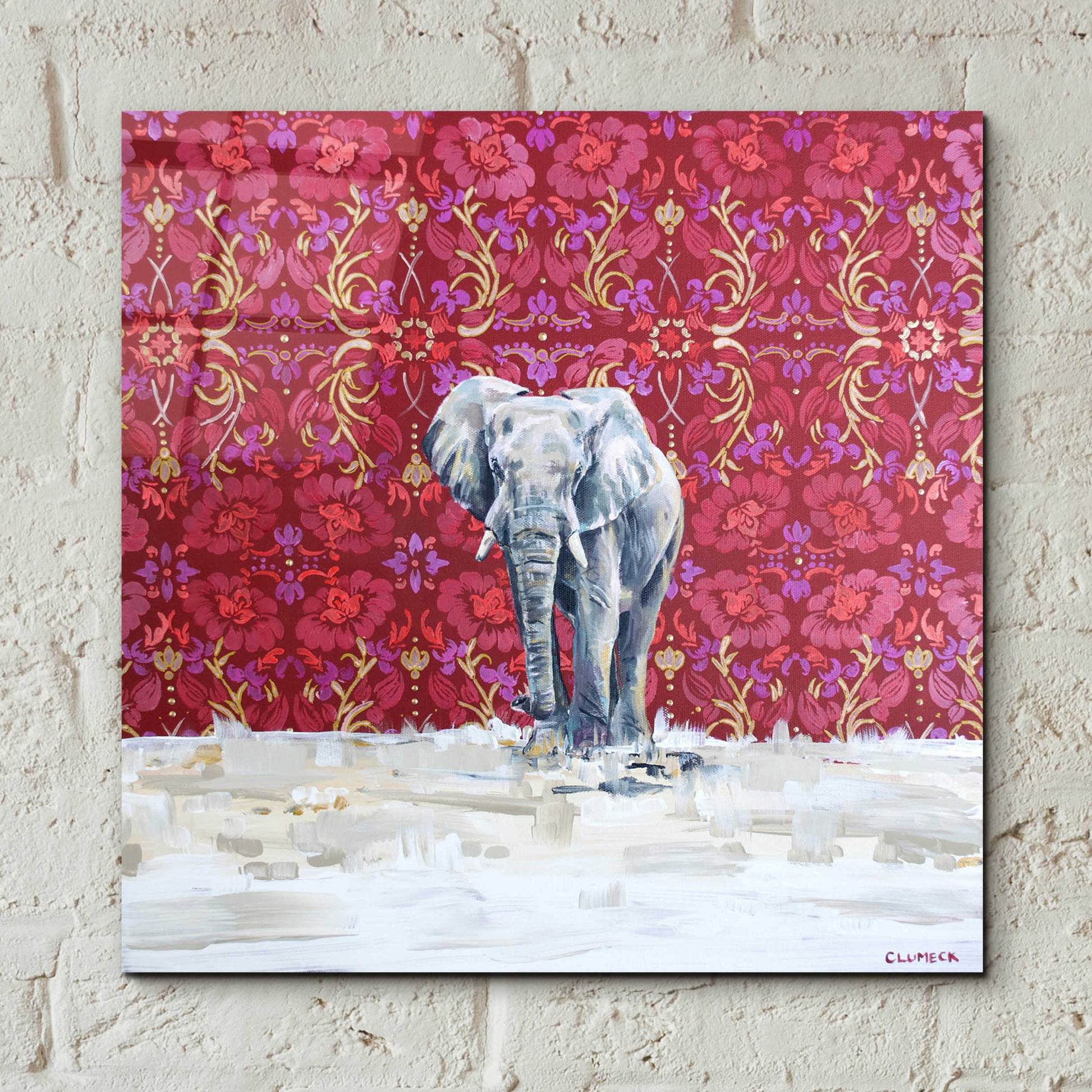 Epic Art 'Elephant by Alana Clumeck Acrylic Glass Wall Art,12x12