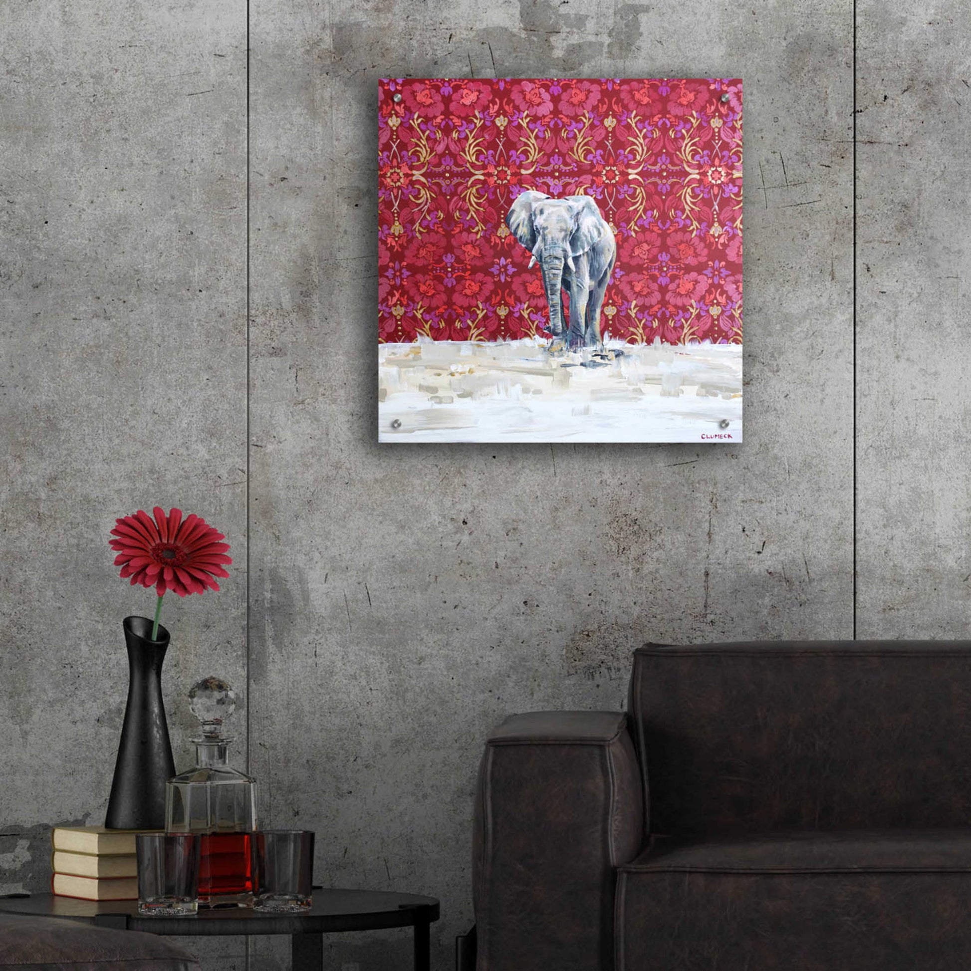 Epic Art 'Elephant by Alana Clumeck Acrylic Glass Wall Art,24x24