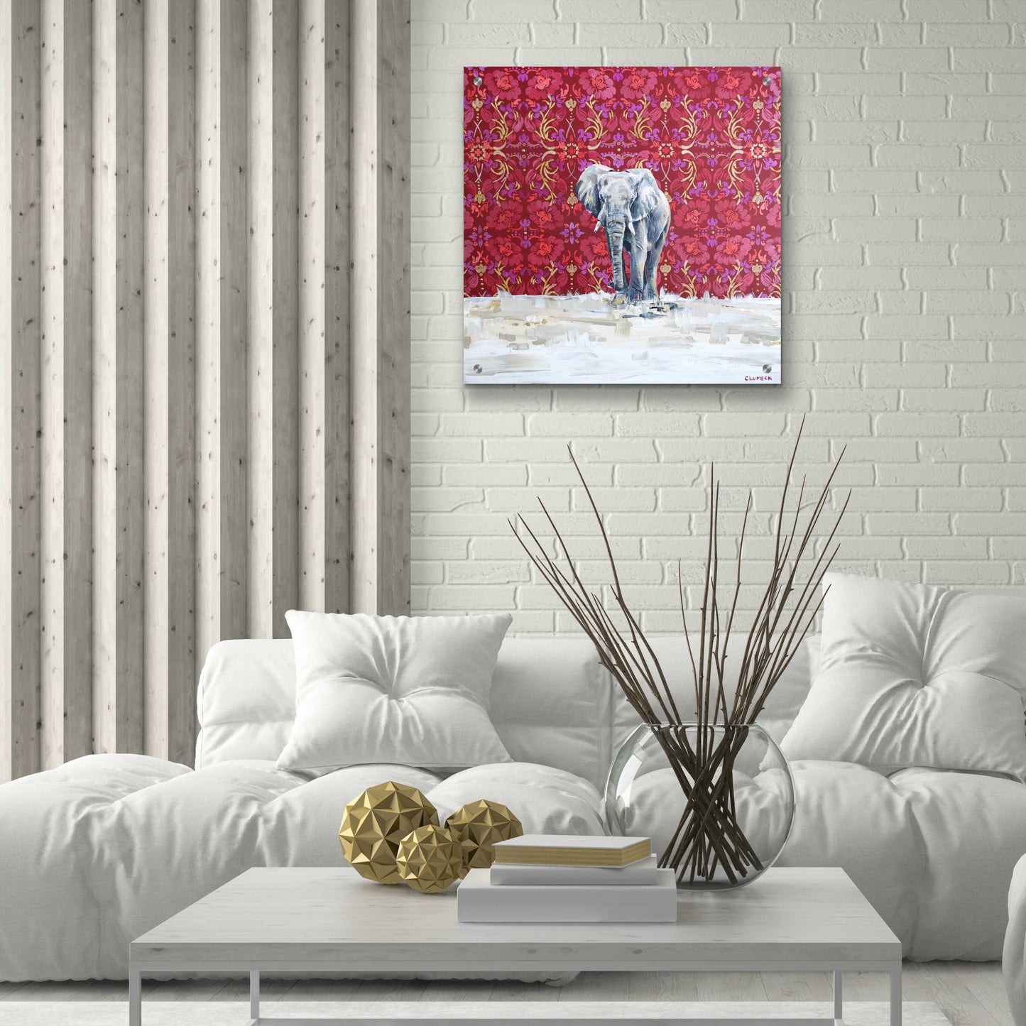 Epic Art 'Elephant by Alana Clumeck Acrylic Glass Wall Art,24x24