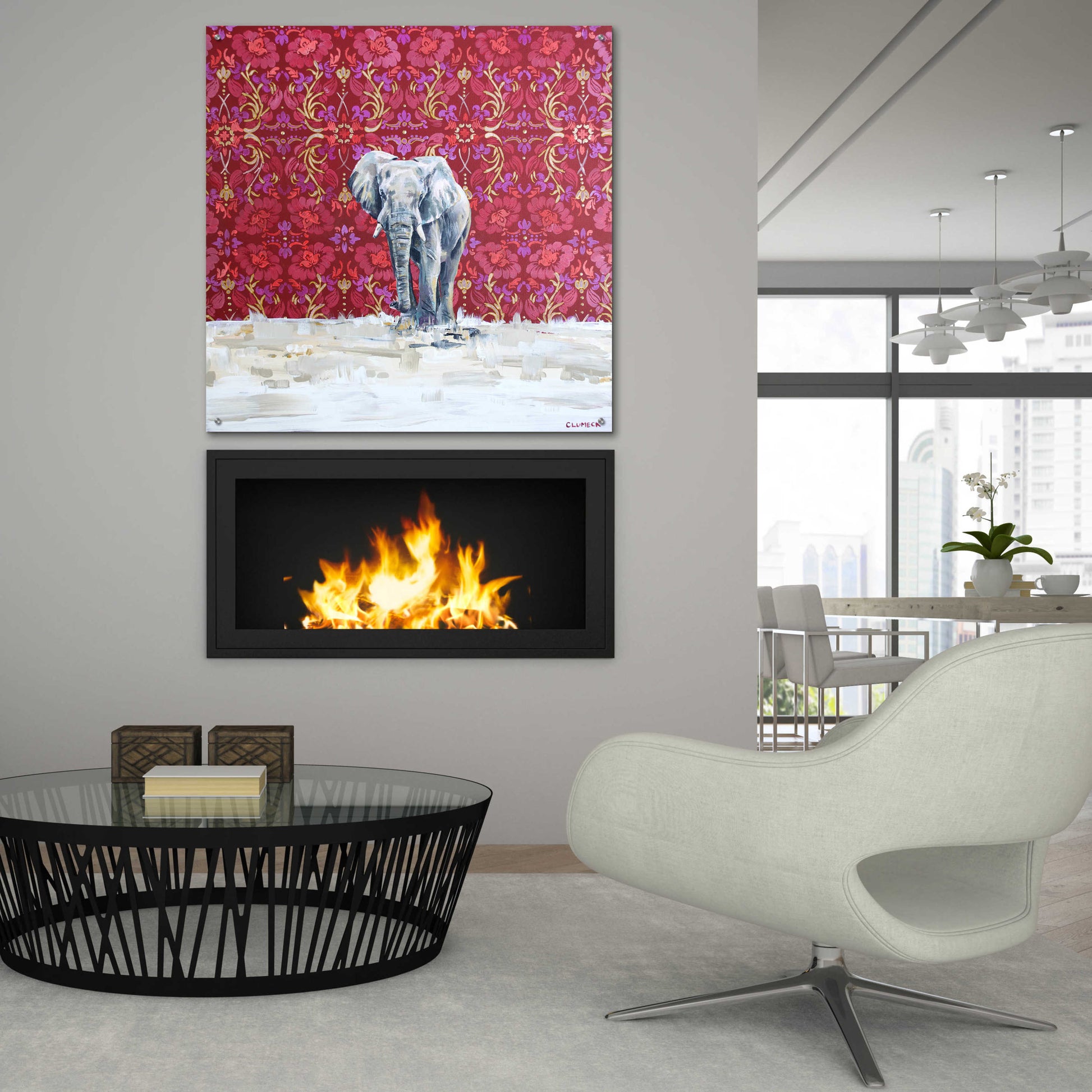 Epic Art 'Elephant by Alana Clumeck Acrylic Glass Wall Art,36x36