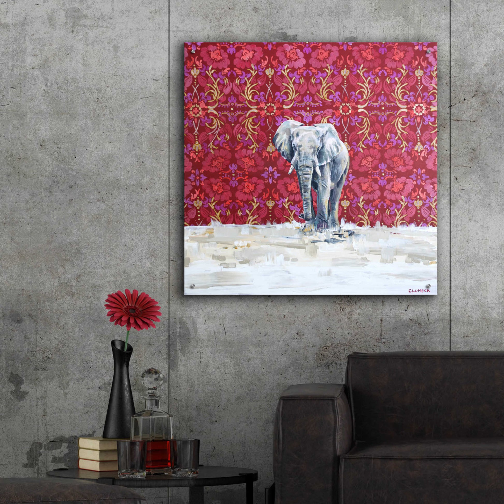 Epic Art 'Elephant by Alana Clumeck Acrylic Glass Wall Art,36x36