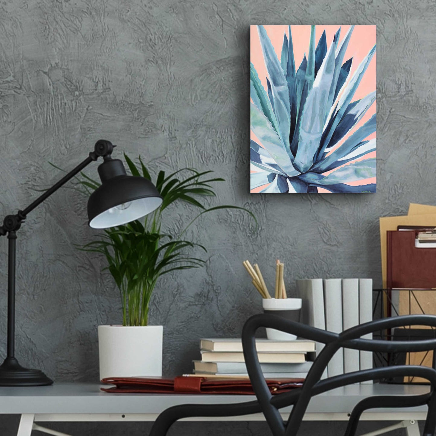 Epic Art 'Agave With Coral by Alana Clumeck Acrylic Glass Wall Art,12x16