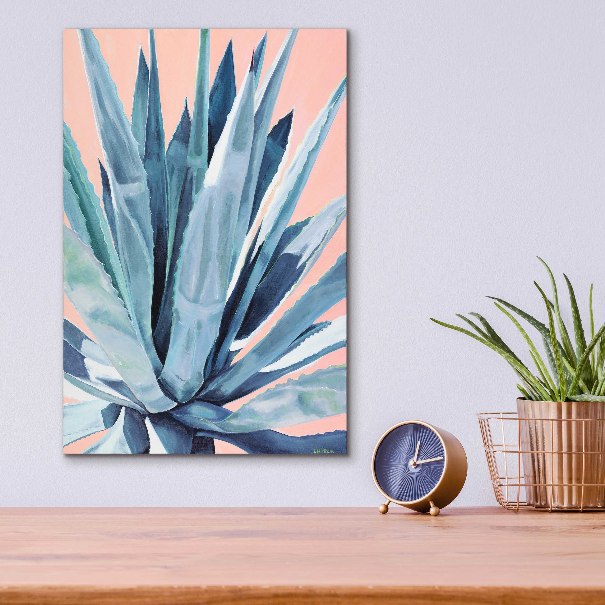 Epic Art 'Agave With Coral by Alana Clumeck Acrylic Glass Wall Art,12x16