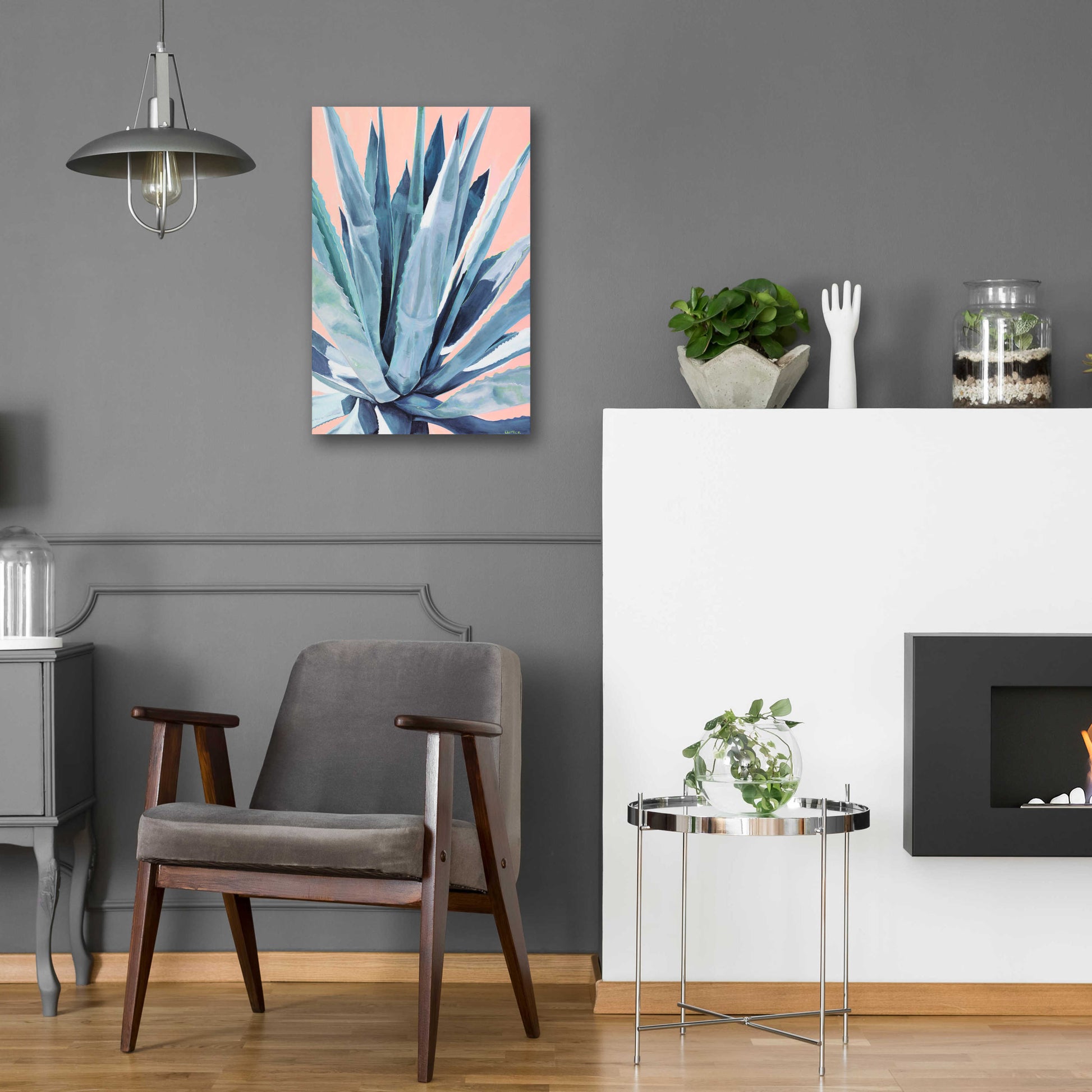 Epic Art 'Agave With Coral by Alana Clumeck Acrylic Glass Wall Art,16x24