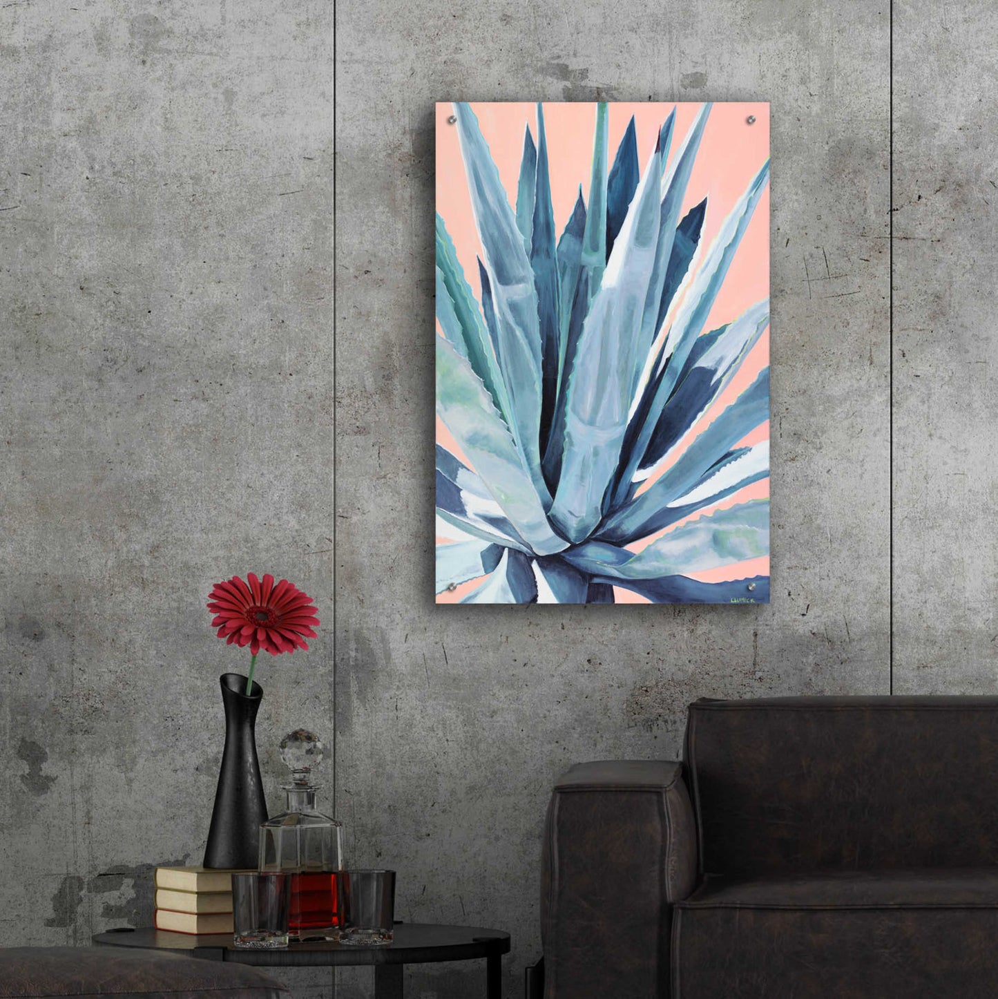 Epic Art 'Agave With Coral by Alana Clumeck Acrylic Glass Wall Art,24x36