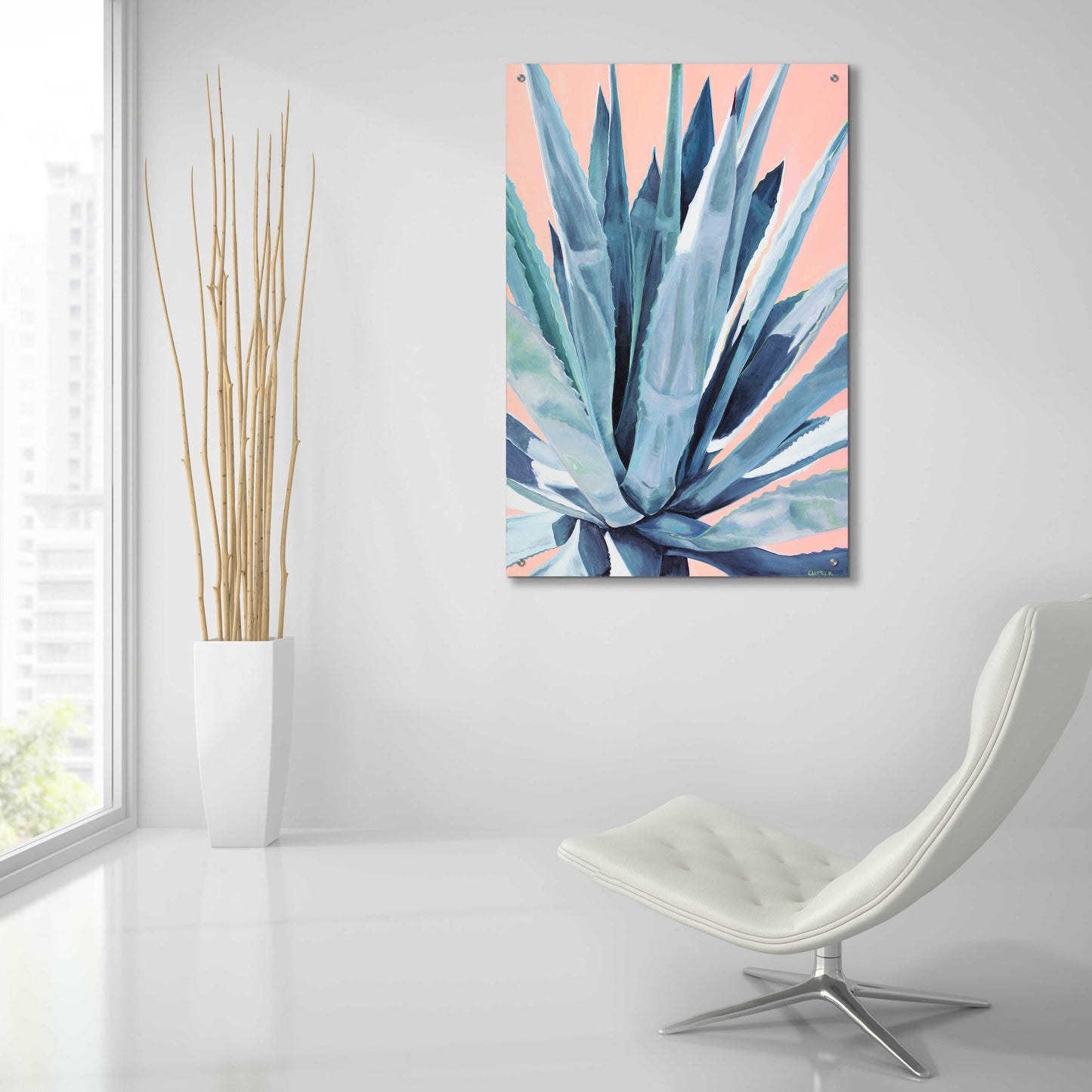 Epic Art 'Agave With Coral by Alana Clumeck Acrylic Glass Wall Art,24x36