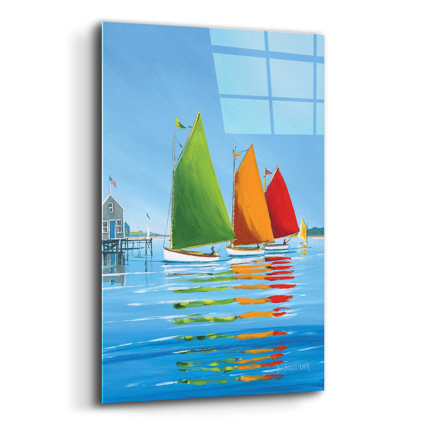 Epic Art  'Cape Cod Sail'  by Sally Caldwell Fisher, Acrylic Glass Wall Art,12x16