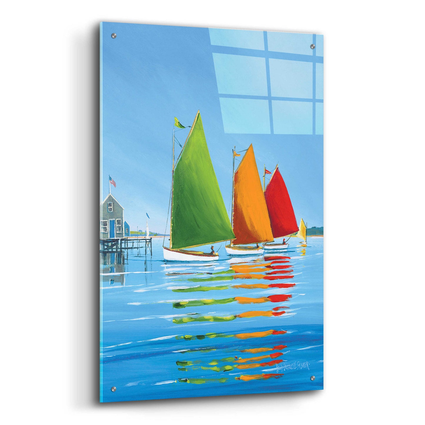 Epic Art  'Cape Cod Sail'  by Sally Caldwell Fisher, Acrylic Glass Wall Art,24x36