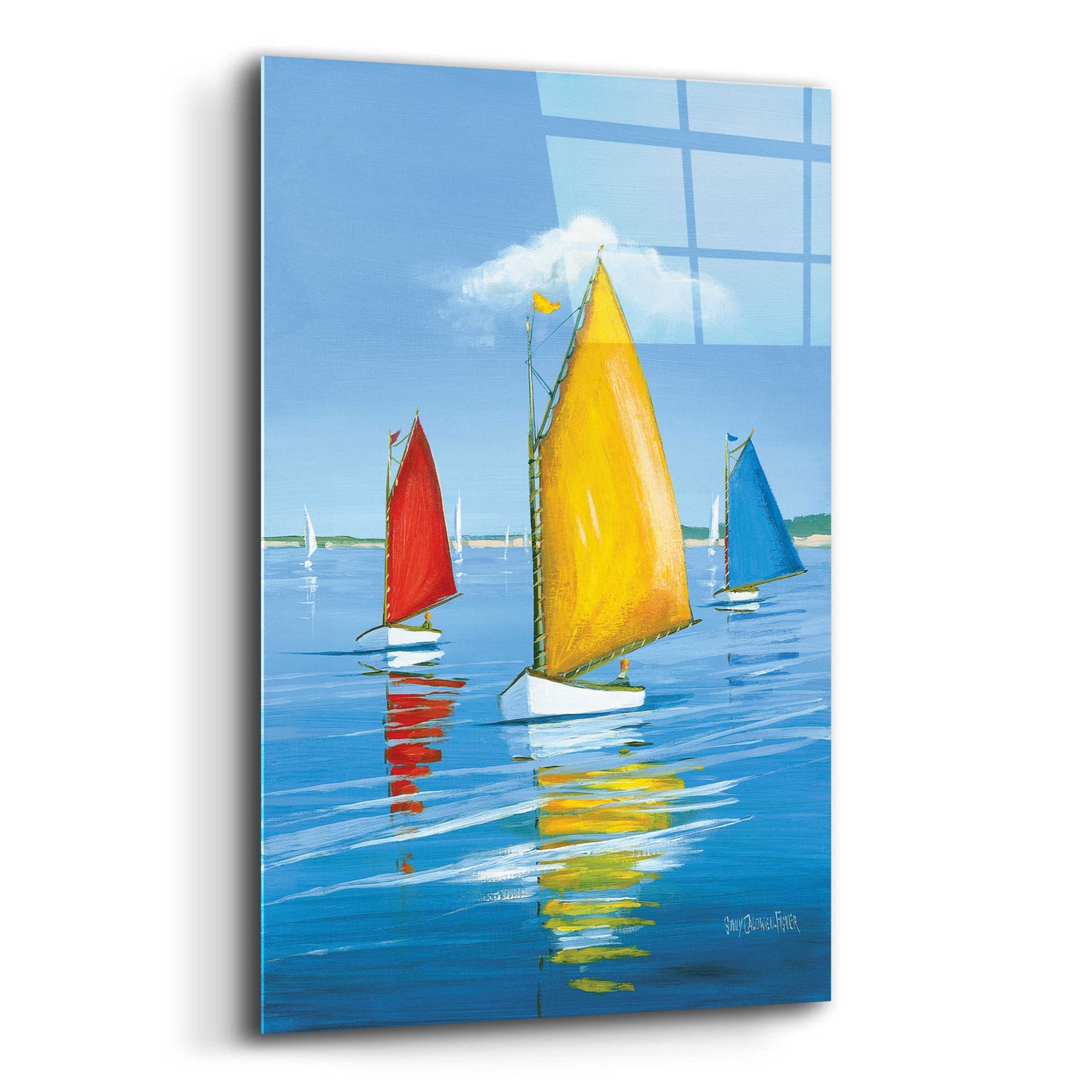 Epic Art  'Newport Regatta'  by Sally Caldwell Fisher, Acrylic Glass Wall Art,12x16