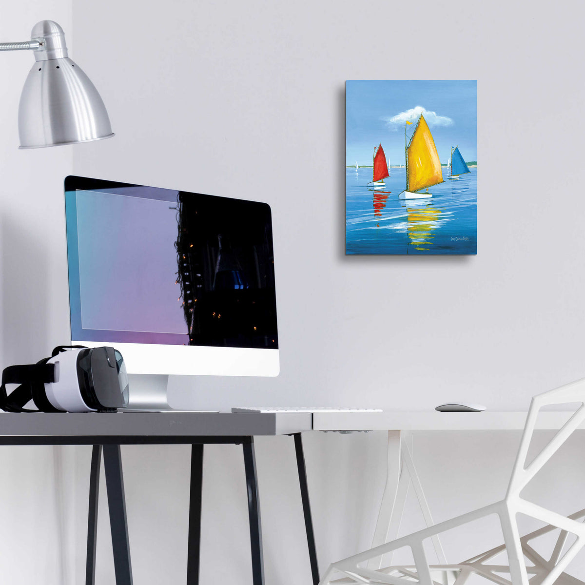 Epic Art  'Newport Regatta'  by Sally Caldwell Fisher, Acrylic Glass Wall Art,12x16