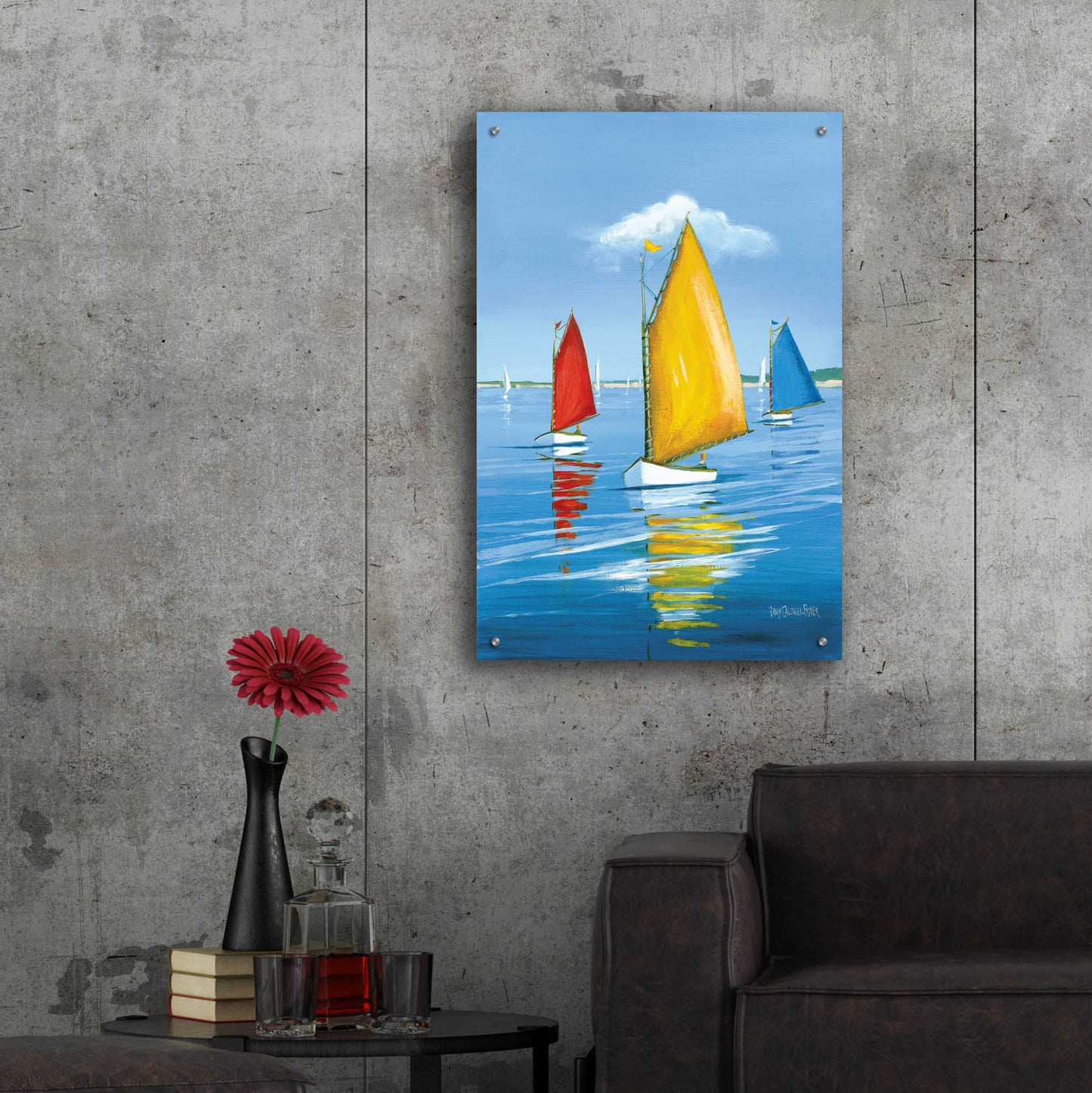 Epic Art  'Newport Regatta'  by Sally Caldwell Fisher, Acrylic Glass Wall Art,24x36