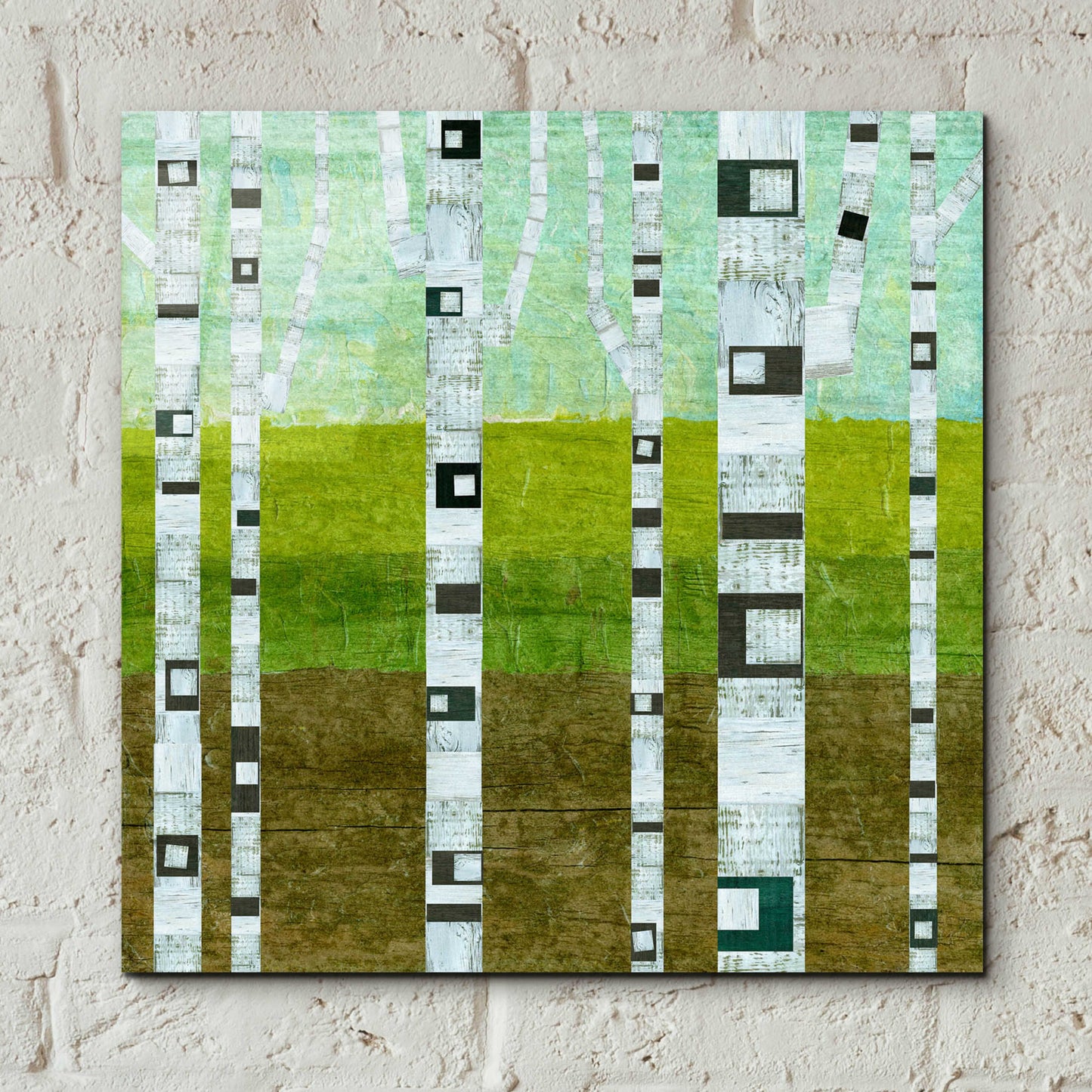 Epic Art 'Summer Birches' by Michelle Calkins, Acrylic Glass Wall Art,12x12