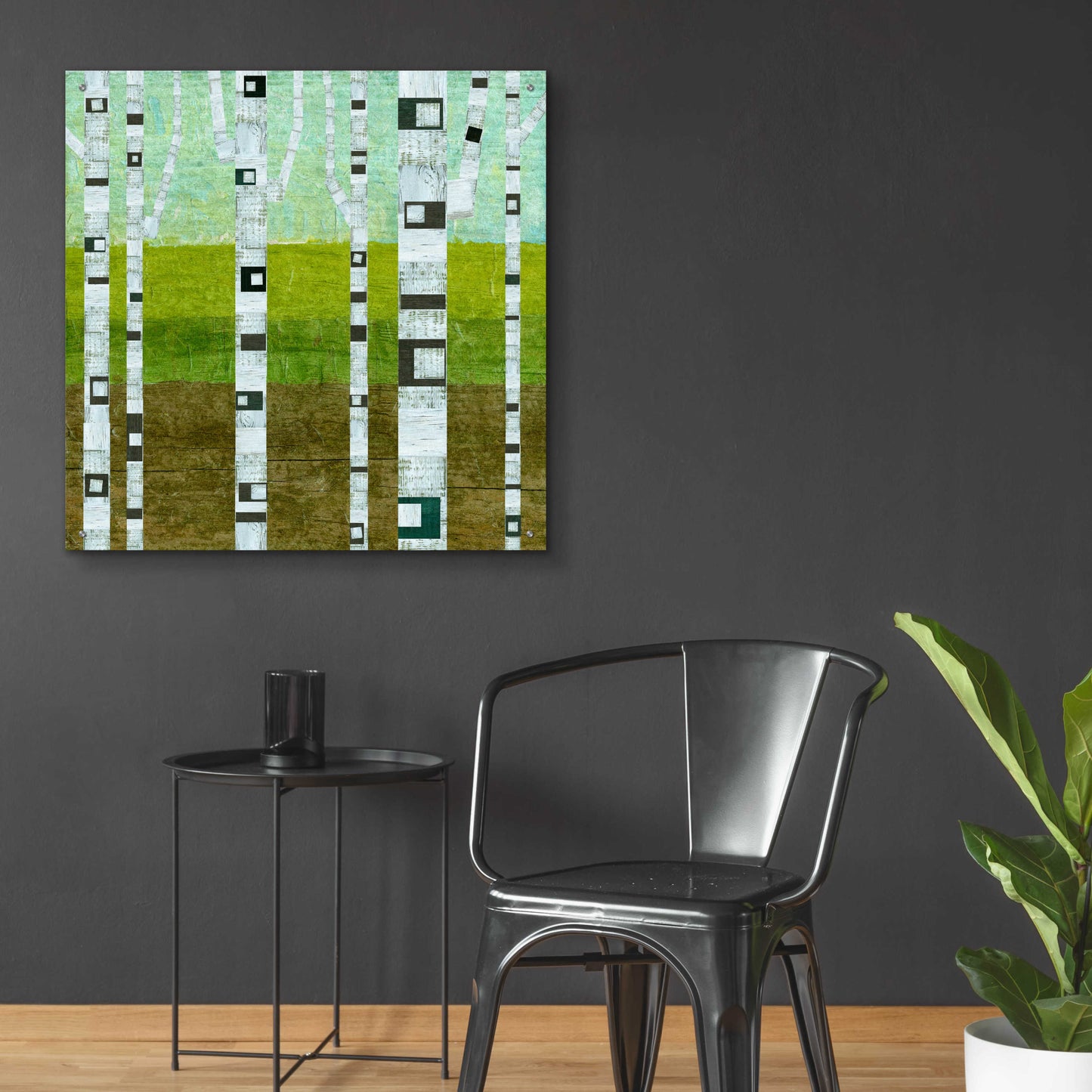 Epic Art 'Summer Birches' by Michelle Calkins, Acrylic Glass Wall Art,36x36