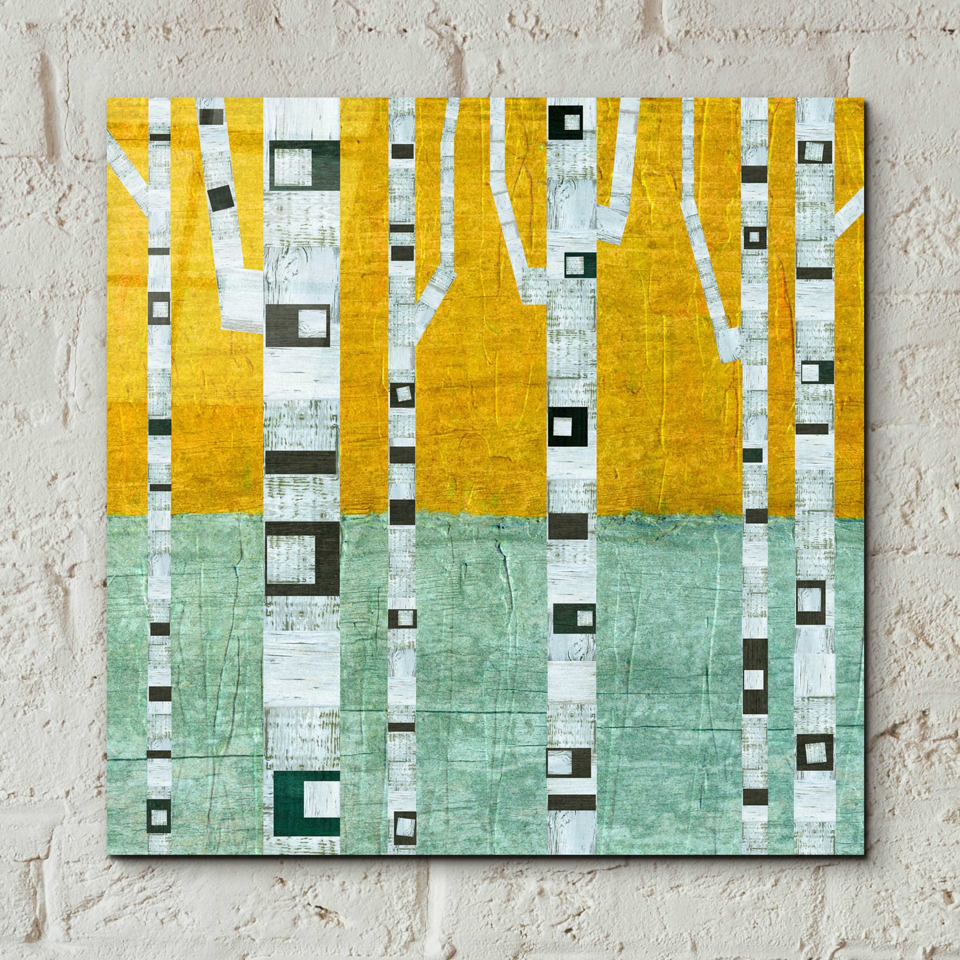 Epic Art 'Early Winter Birches' by Michelle Calkins, Acrylic Glass Wall Art,12x12