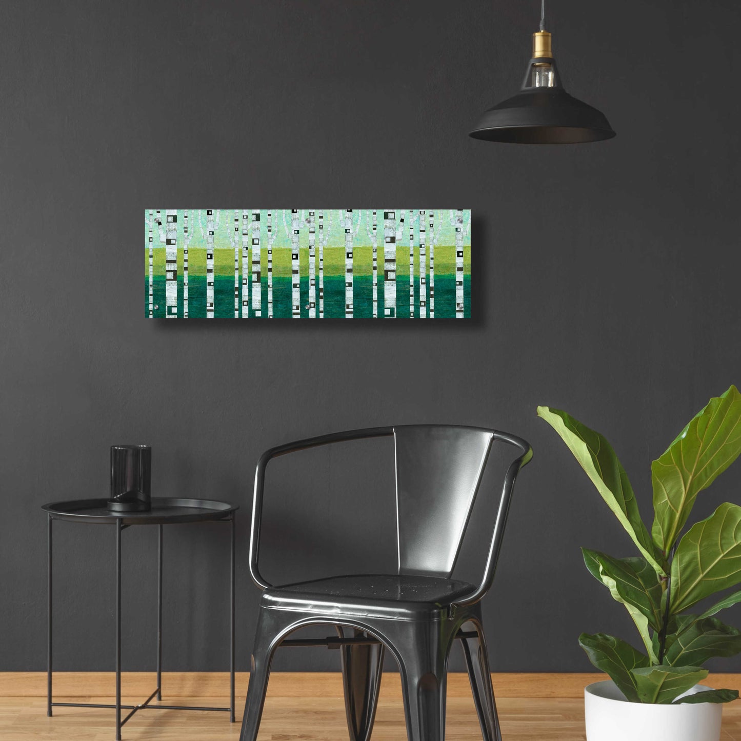 Epic Art 'Birches at the Beach' by Michelle Calkins, Acrylic Glass Wall Art,36x12