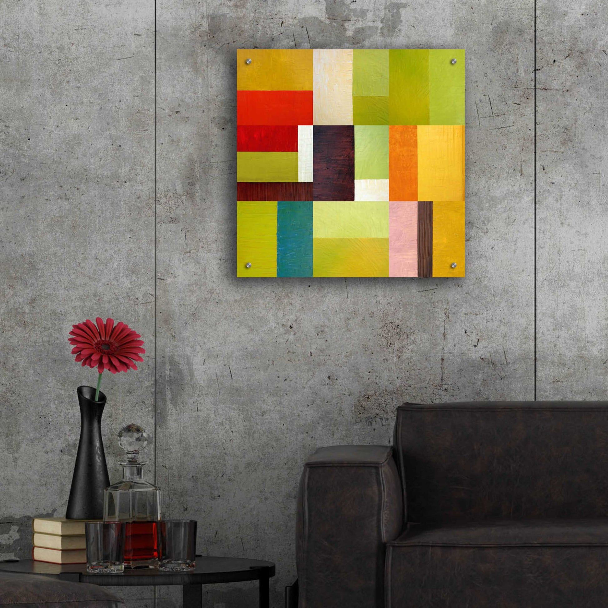 Epic Art 'Color Study Abstract 2' by Michelle Calkins, Acrylic Glass Wall Art,24x24