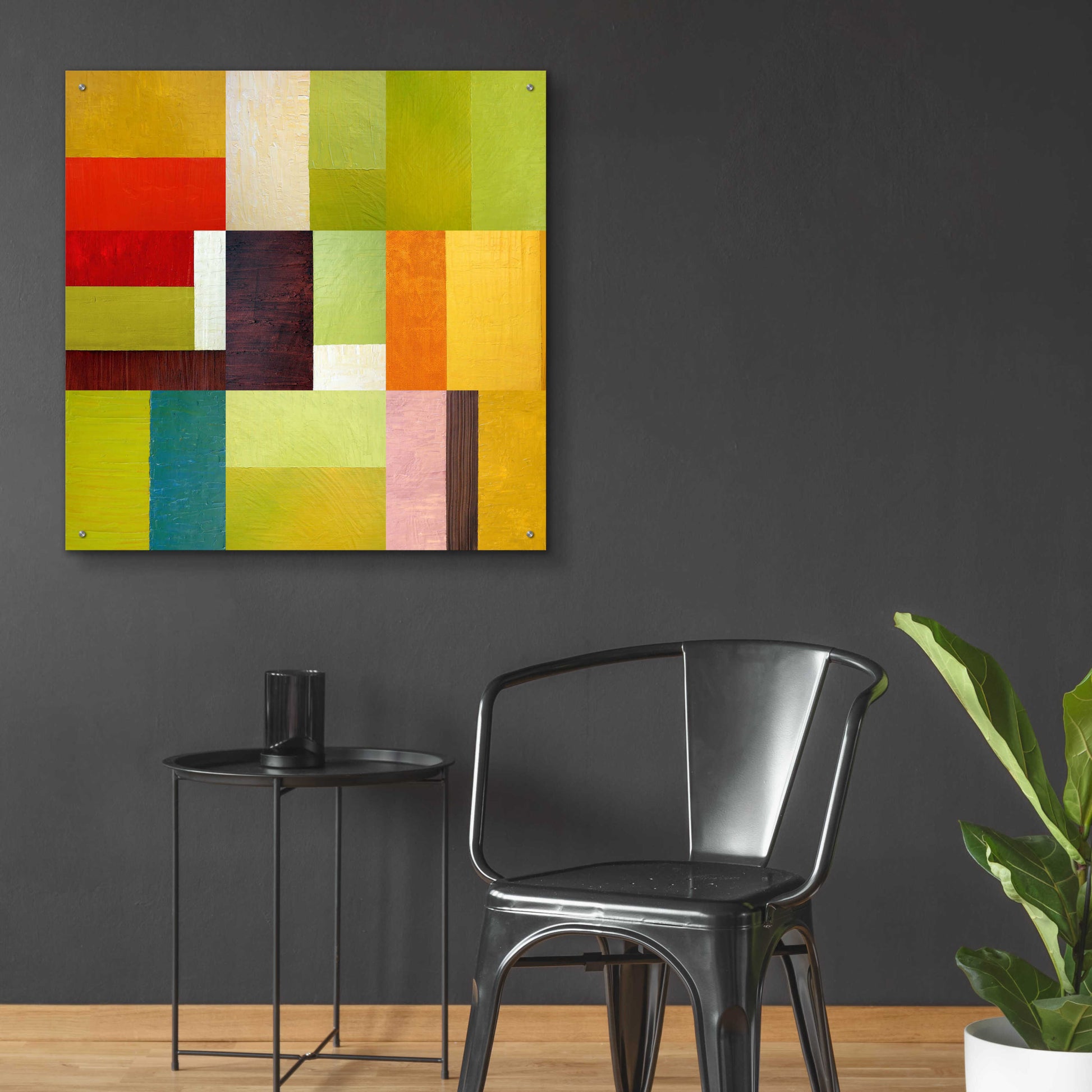 Epic Art 'Color Study Abstract 2' by Michelle Calkins, Acrylic Glass Wall Art,36x36