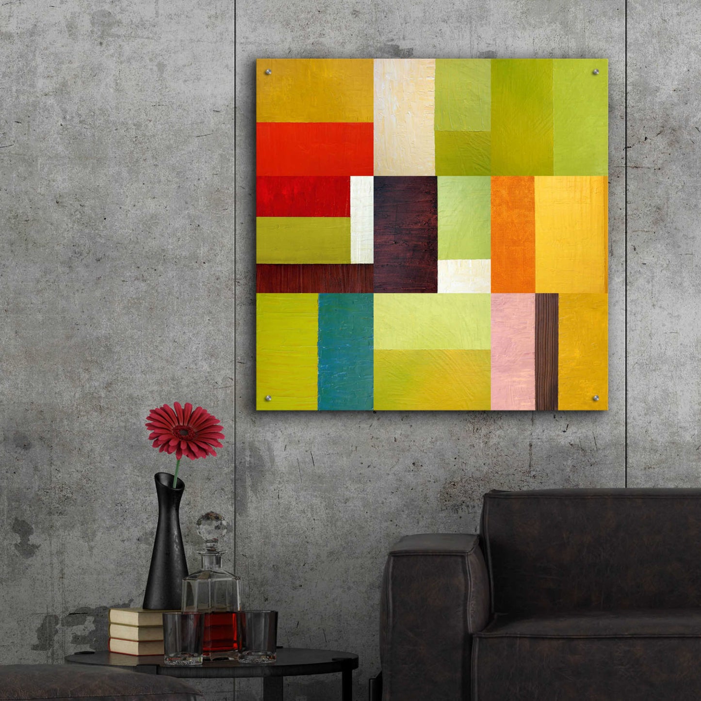 Epic Art 'Color Study Abstract 2' by Michelle Calkins, Acrylic Glass Wall Art,36x36