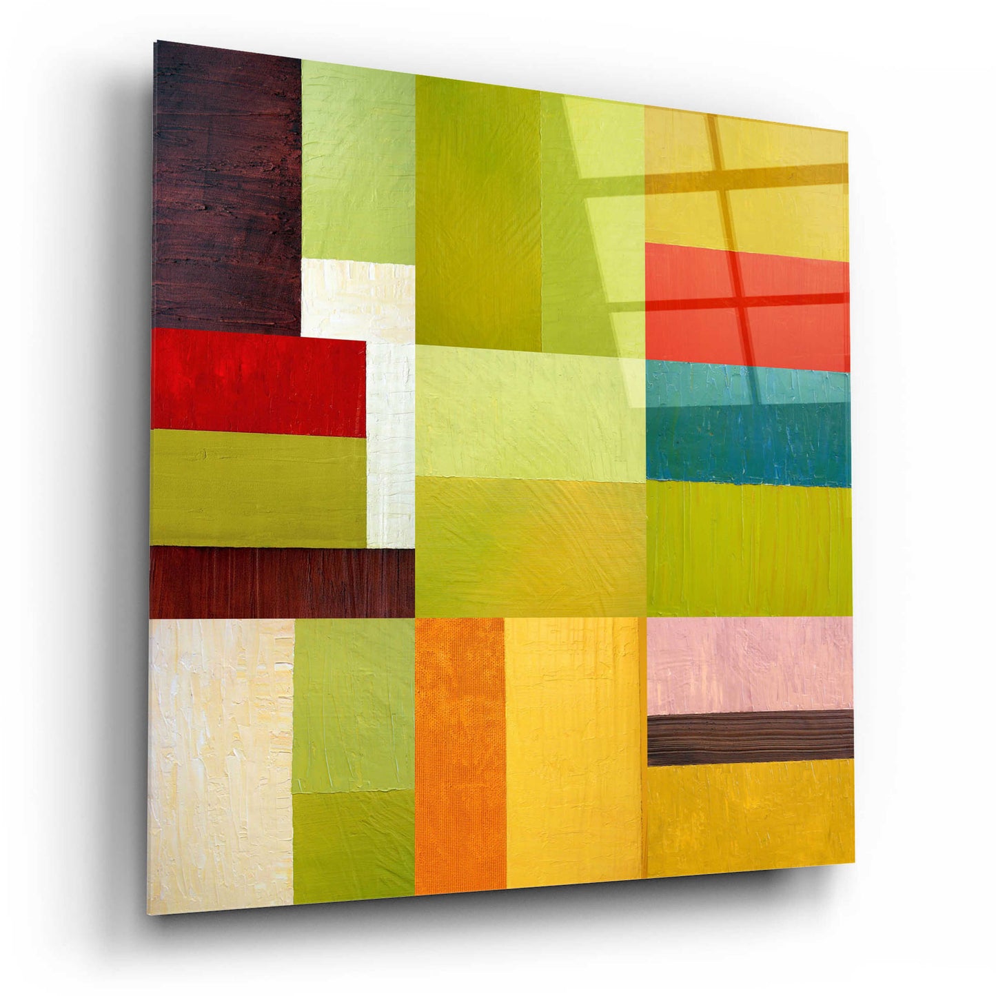 Epic Art 'Color Study Abstract 1' by Michelle Calkins, Acrylic Glass Wall Art,12x12