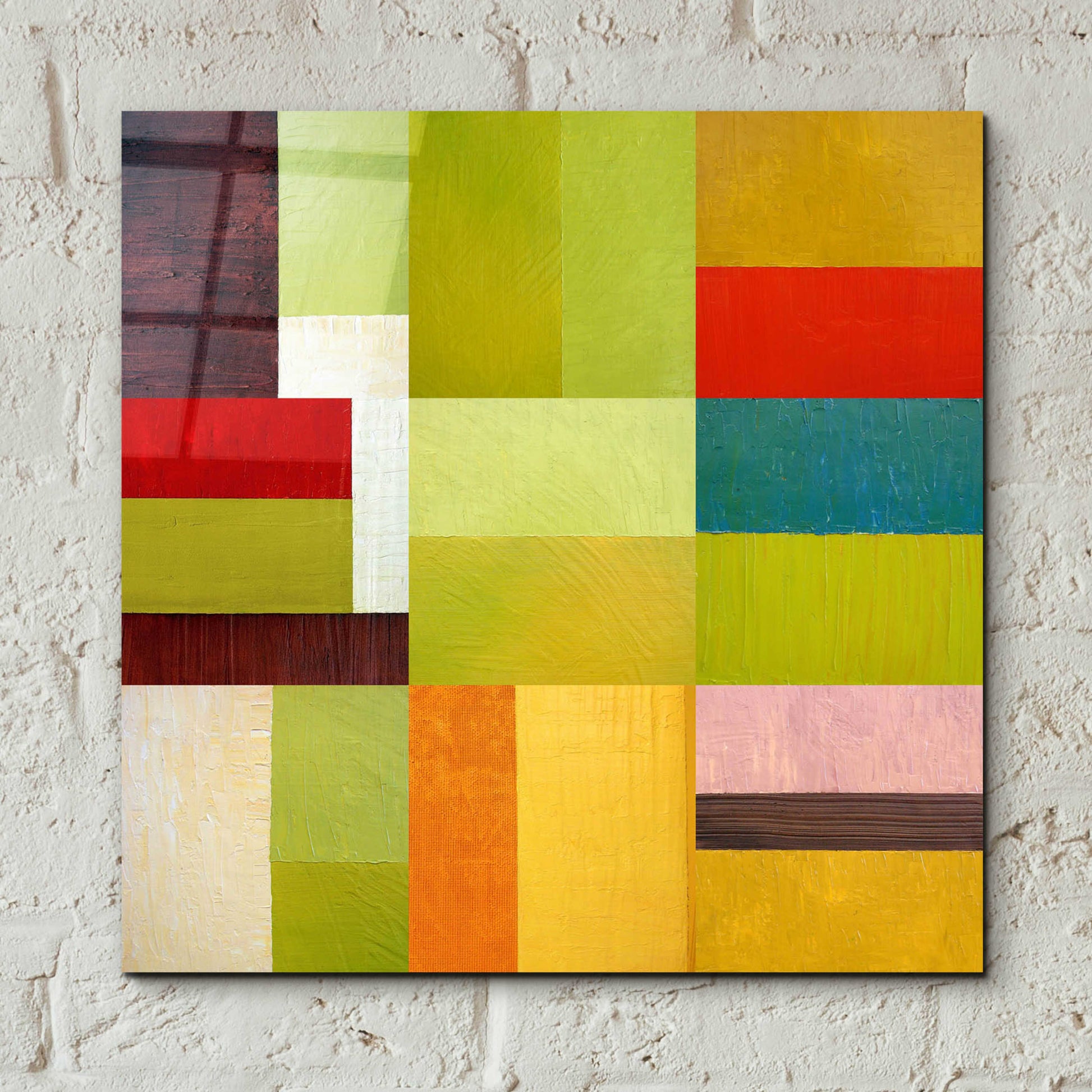 Epic Art 'Color Study Abstract 1' by Michelle Calkins, Acrylic Glass Wall Art,12x12