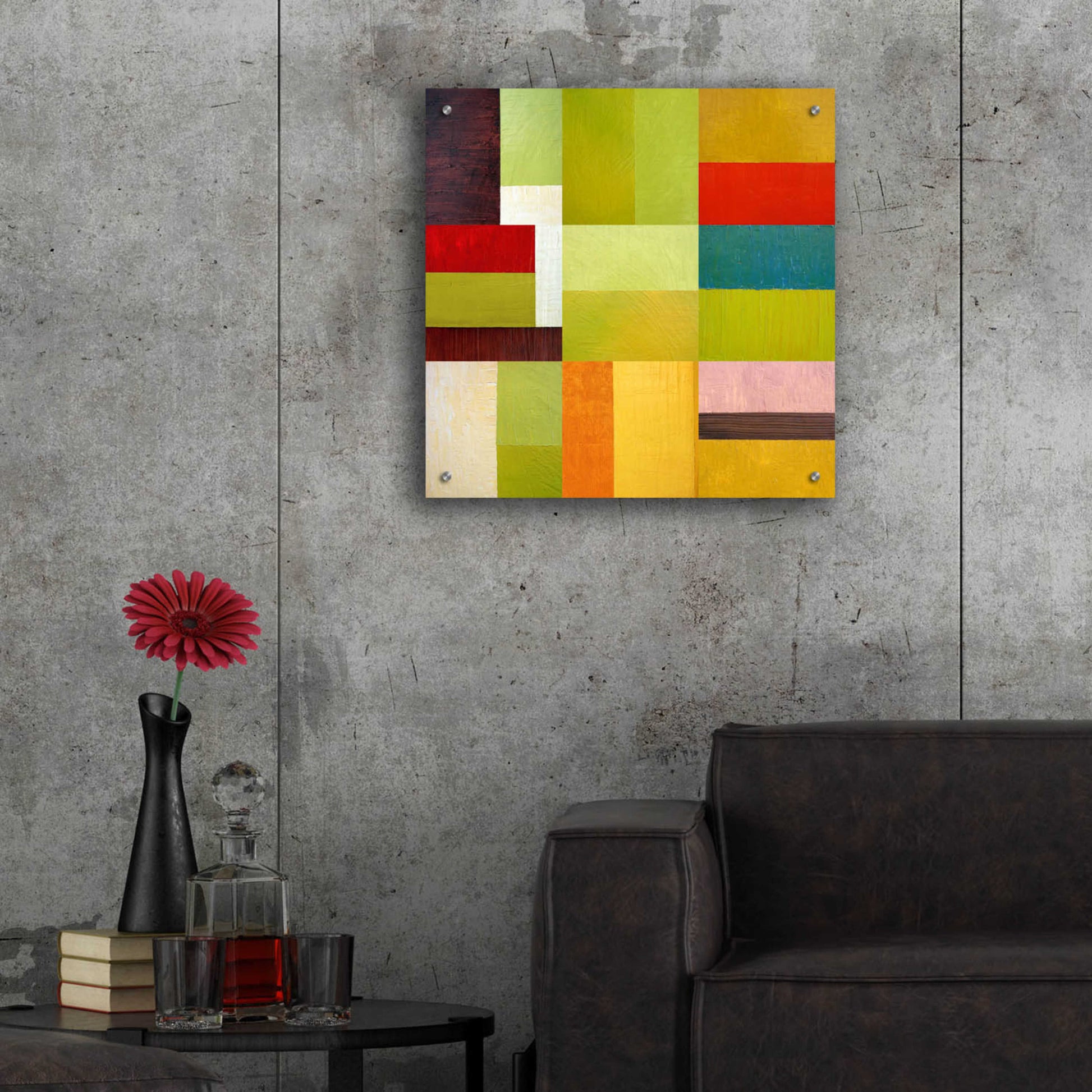 Epic Art 'Color Study Abstract 1' by Michelle Calkins, Acrylic Glass Wall Art,24x24