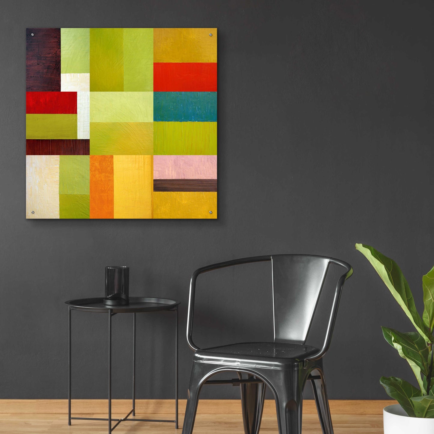 Epic Art 'Color Study Abstract 1' by Michelle Calkins, Acrylic Glass Wall Art,36x36