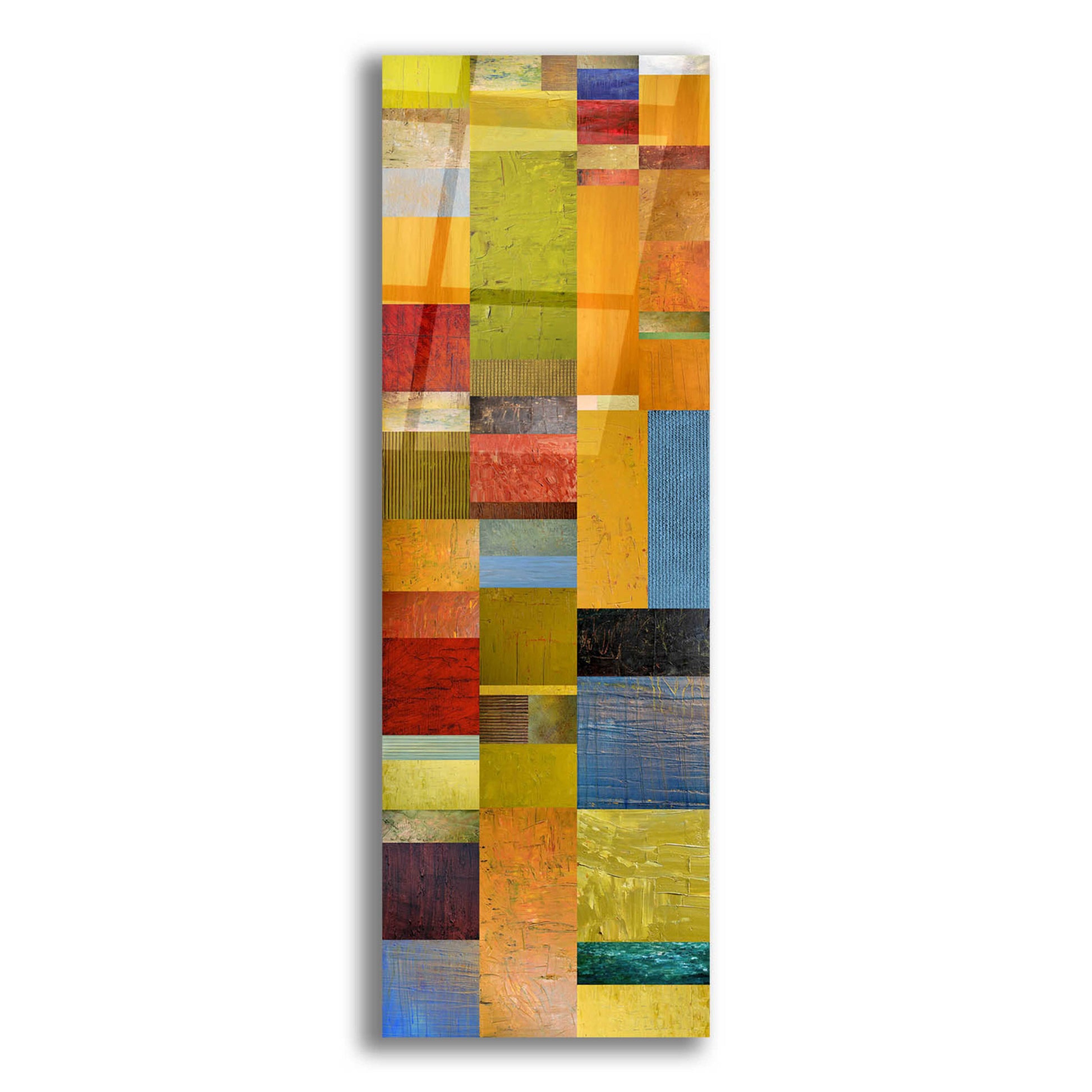 Epic Art 'Color Panels with Green Grass' by Michelle Calkins, Acrylic Glass Wall Art