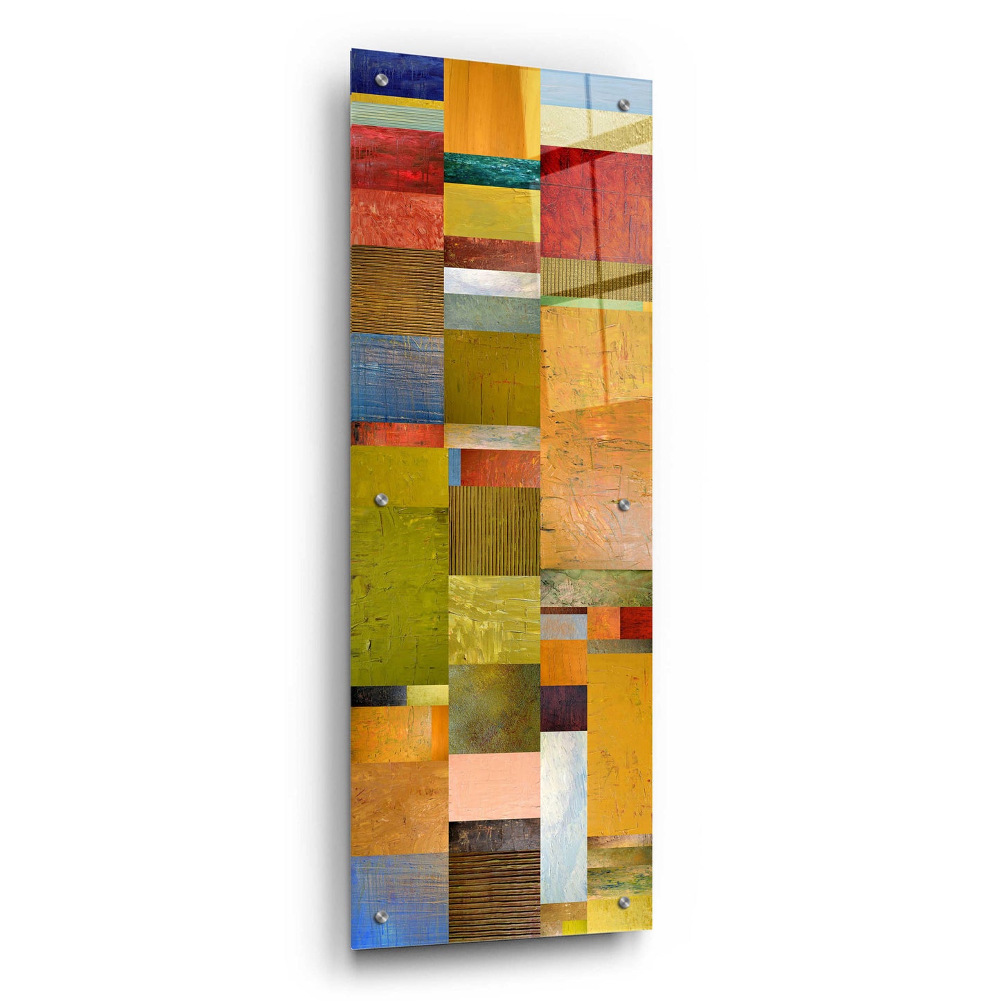 Epic Art 'Color Panels with Blue Sky' by Michelle Calkins, Acrylic Glass Wall Art,12x36