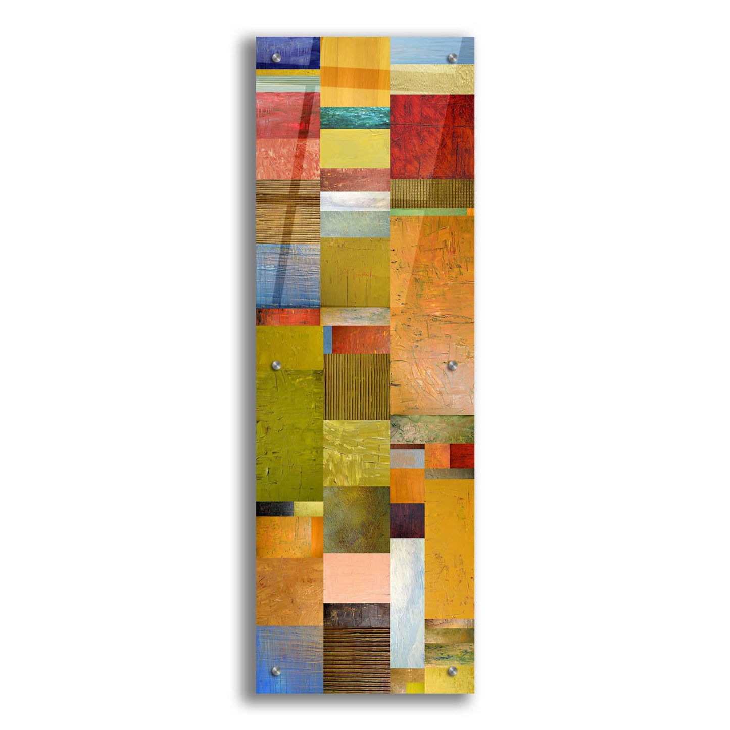 Epic Art 'Color Panels with Blue Sky' by Michelle Calkins, Acrylic Glass Wall Art,12x36