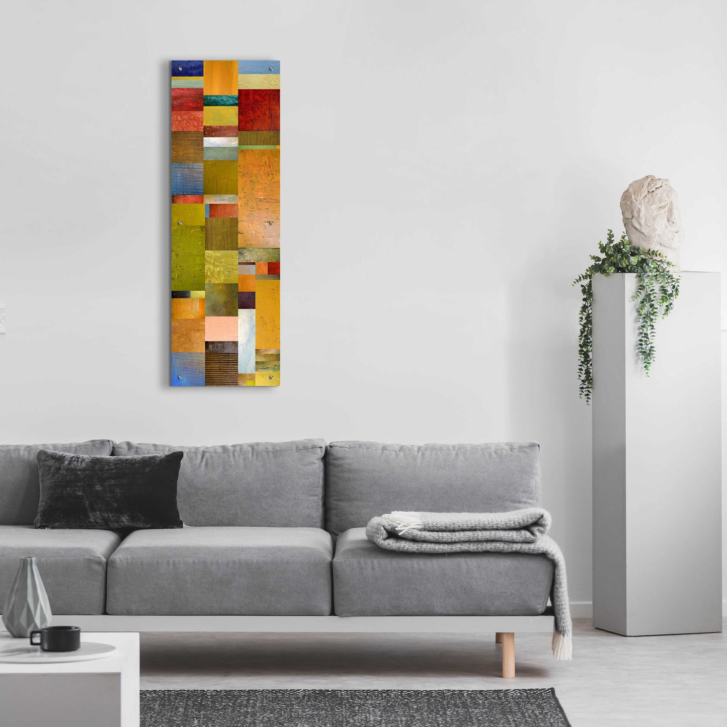 Epic Art 'Color Panels with Blue Sky' by Michelle Calkins, Acrylic Glass Wall Art,16x48