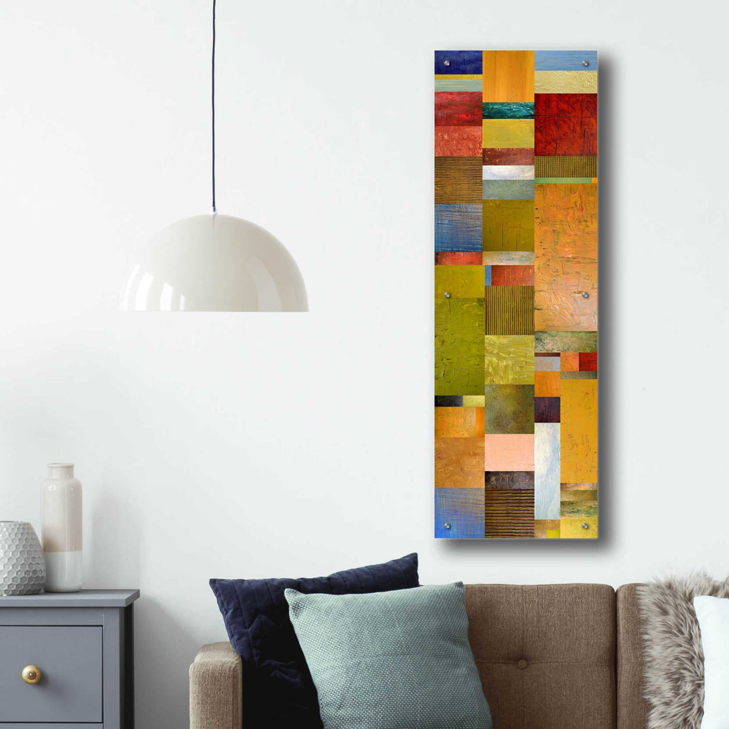 Epic Art 'Color Panels with Blue Sky' by Michelle Calkins, Acrylic Glass Wall Art,16x48