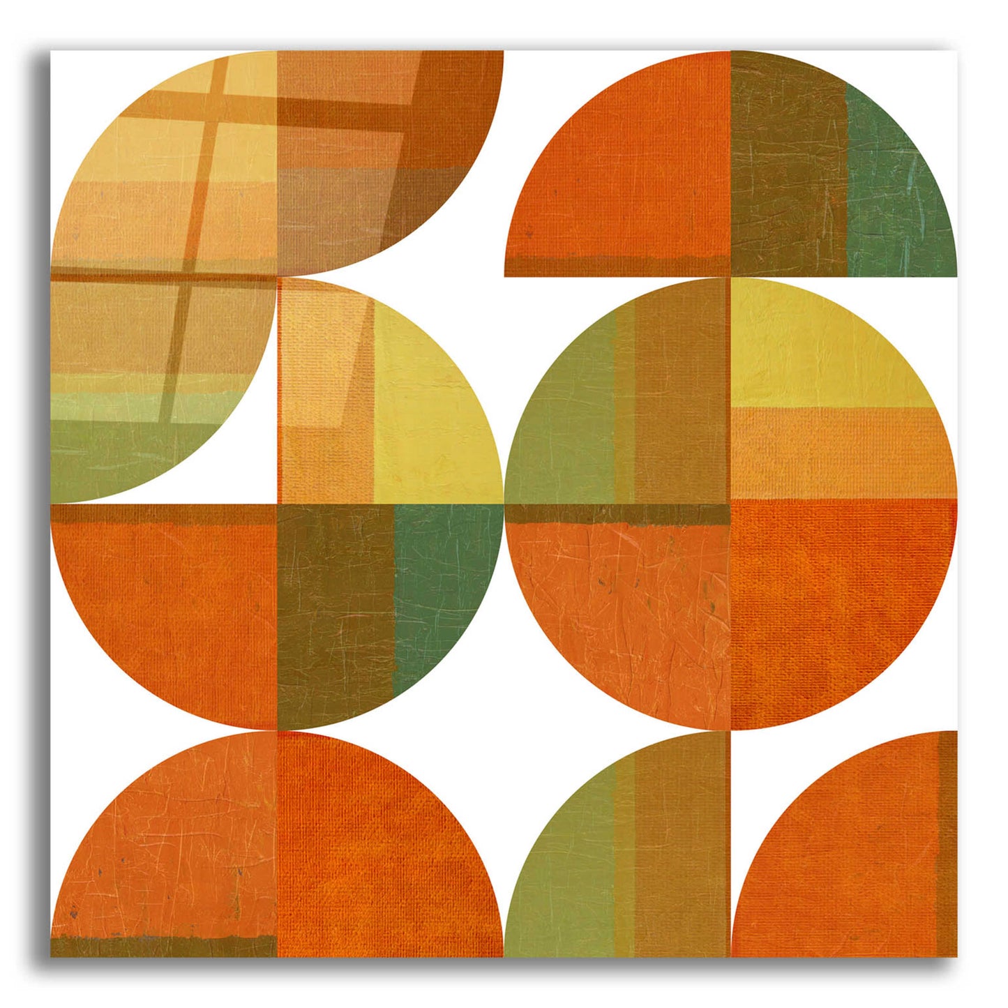 Epic Art 'Four Suns Quartered' by Michelle Calkins, Acrylic Glass Wall Art,12x12