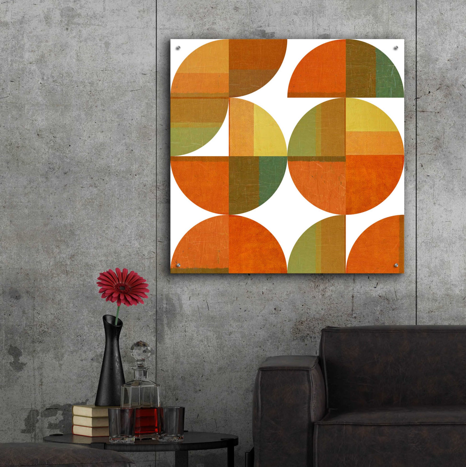 Epic Art 'Four Suns Quartered' by Michelle Calkins, Acrylic Glass Wall Art,36x36